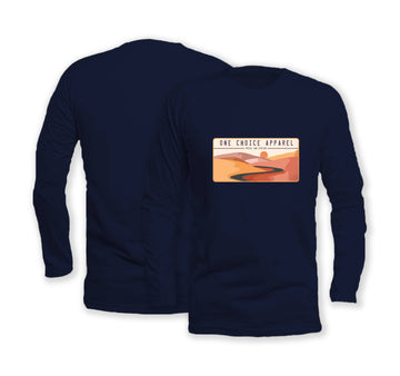 Desert Scene - Long Sleeve Organic Cotton T-Shirt - Front Print - One Choice Apparel