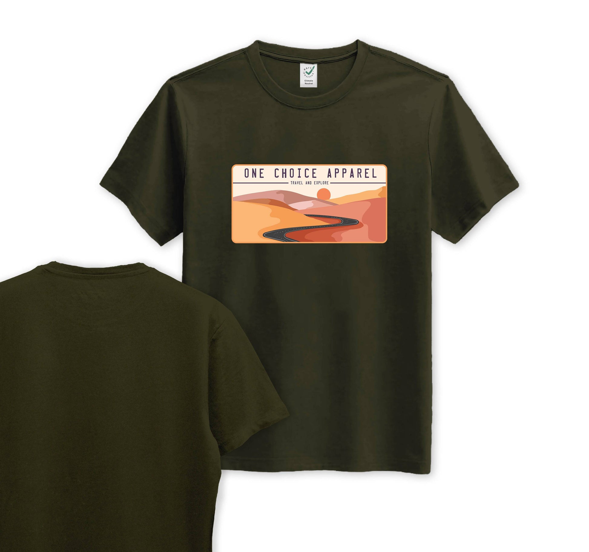 Desert Scene - Organic Cotton Tee - Front Print - One Choice Apparel