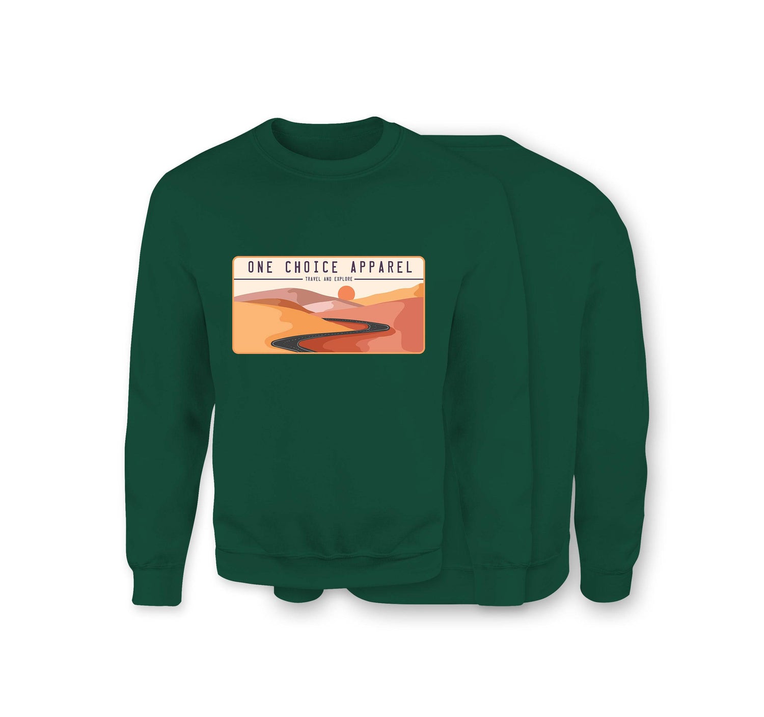 Desert Scene Sweatshirt - Organic Cotton Sweatshirt - Front Print - One Choice Apparel