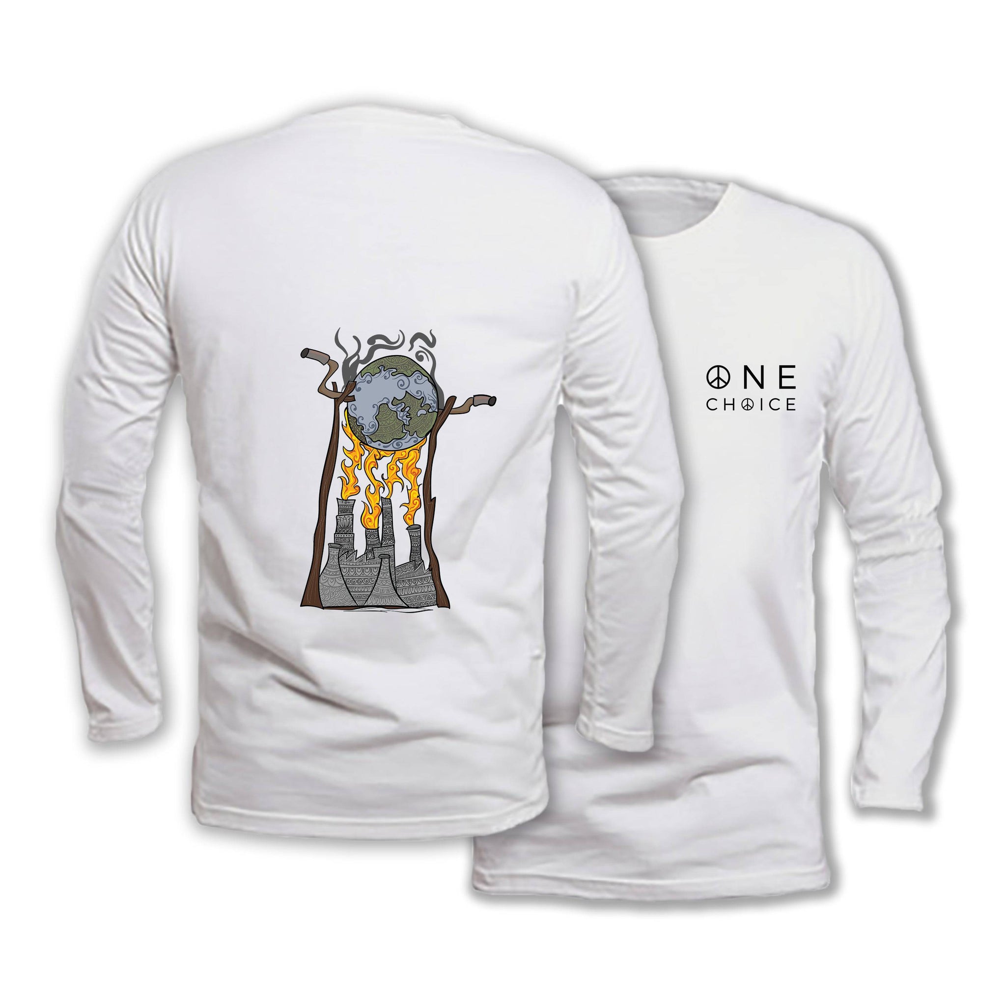 Earth Roast - Long Sleeve Organic Cotton T-Shirt - One Choice Apparel