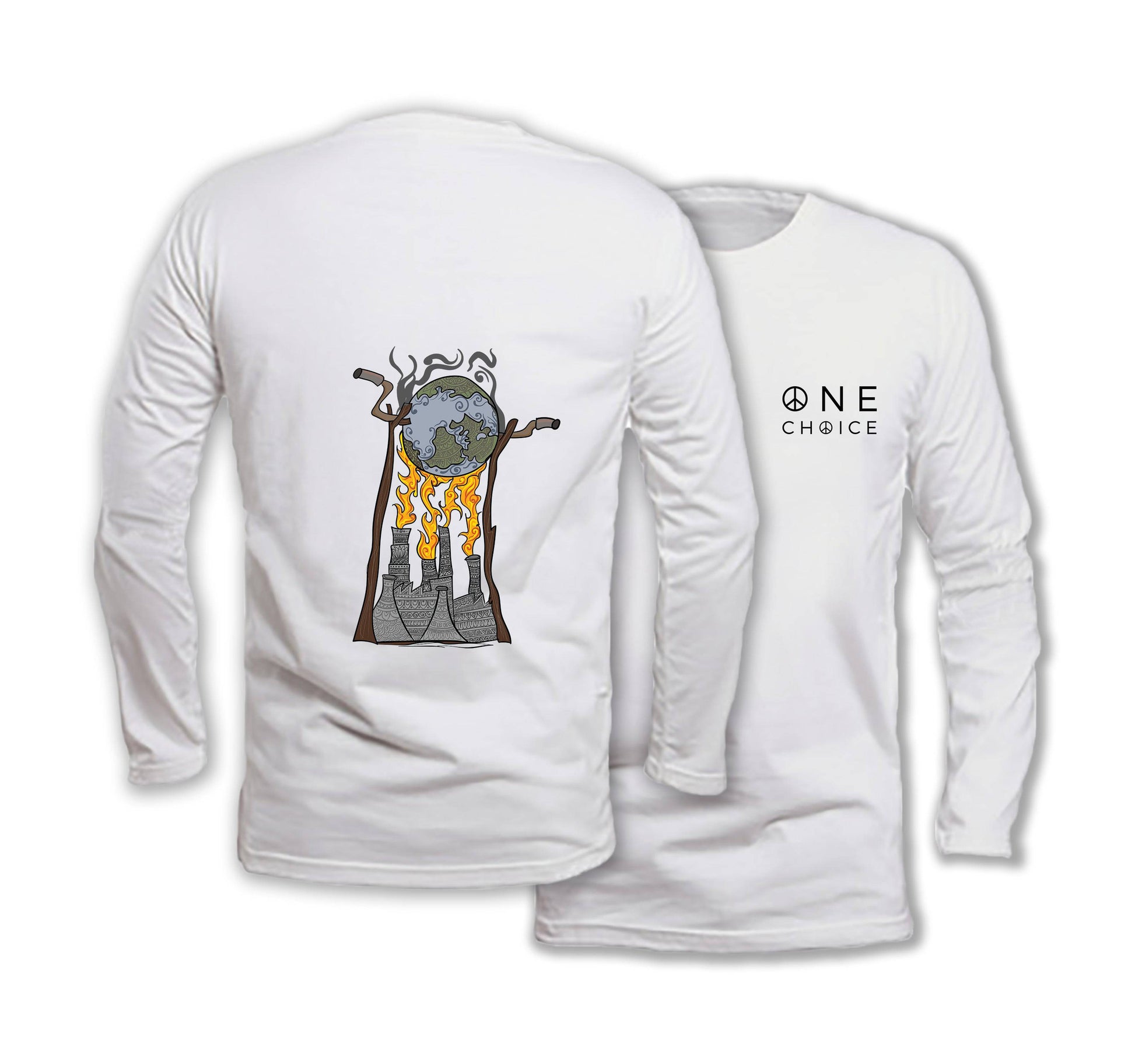 Earth Roast - Long Sleeve Organic Cotton T-Shirt - One Choice Apparel