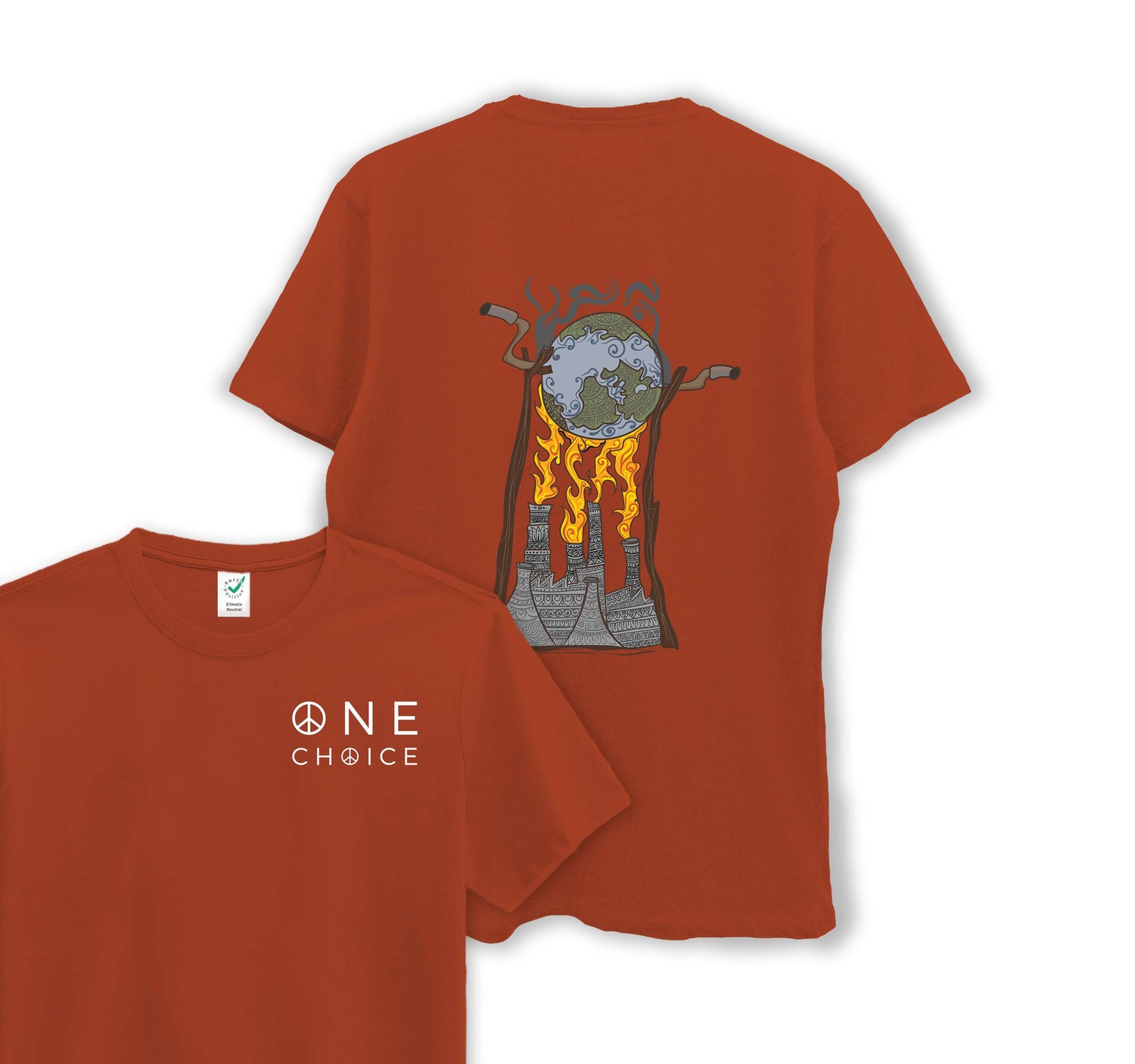 Earth Roast Tee - Climate Change Collection - Organic Cotton Tee - One Choice Apparel