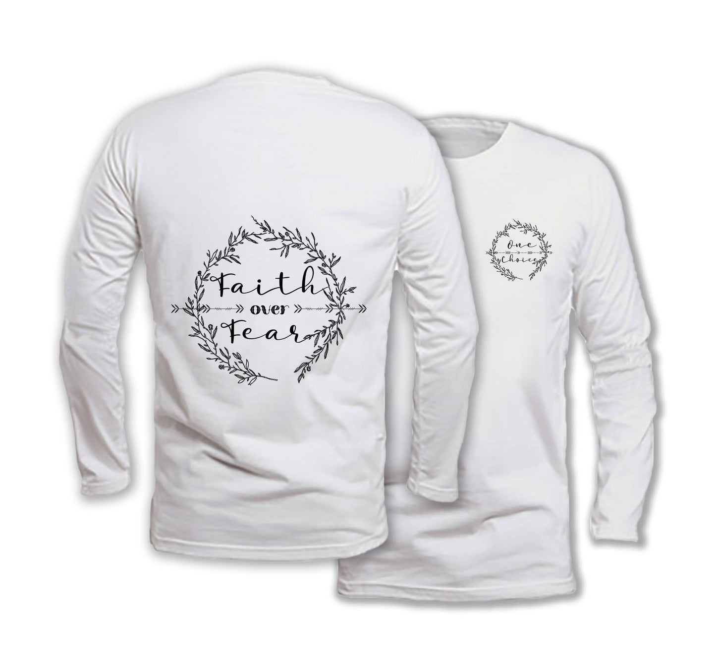 Faith Over Fear - Long Sleeve Organic Cotton T-Shirt - One Choice Apparel