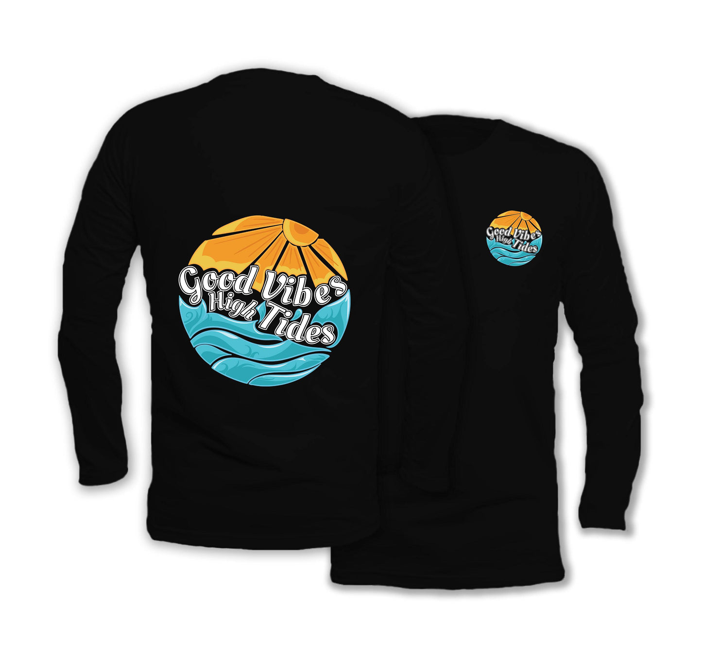 Good Vibes With High Tides - Long Sleeve Organic Cotton T-Shirt - One Choice Apparel