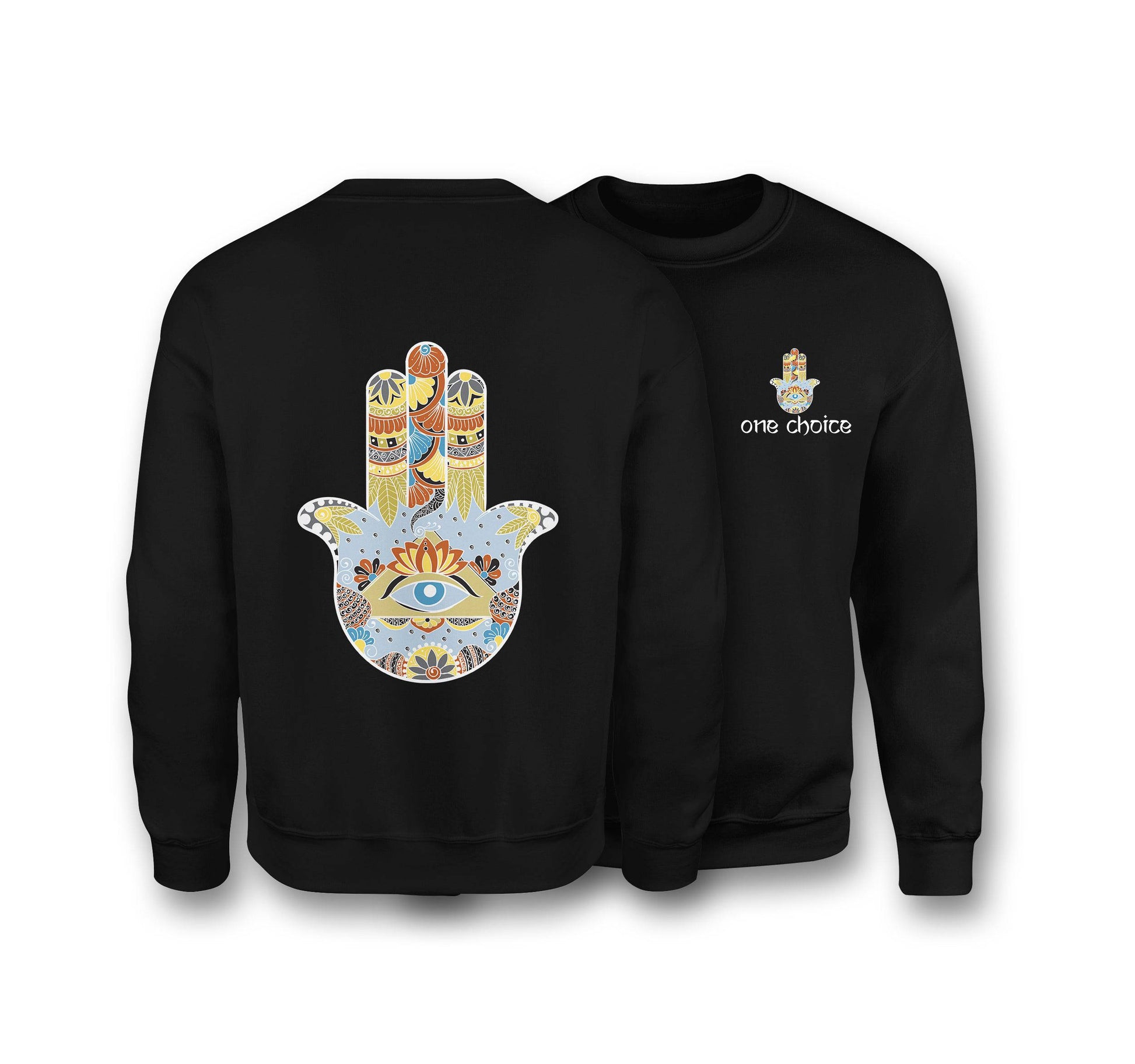 Hamsa Symbol Sweatshirt - Organic Cotton Sweatshirt - One Choice Apparel