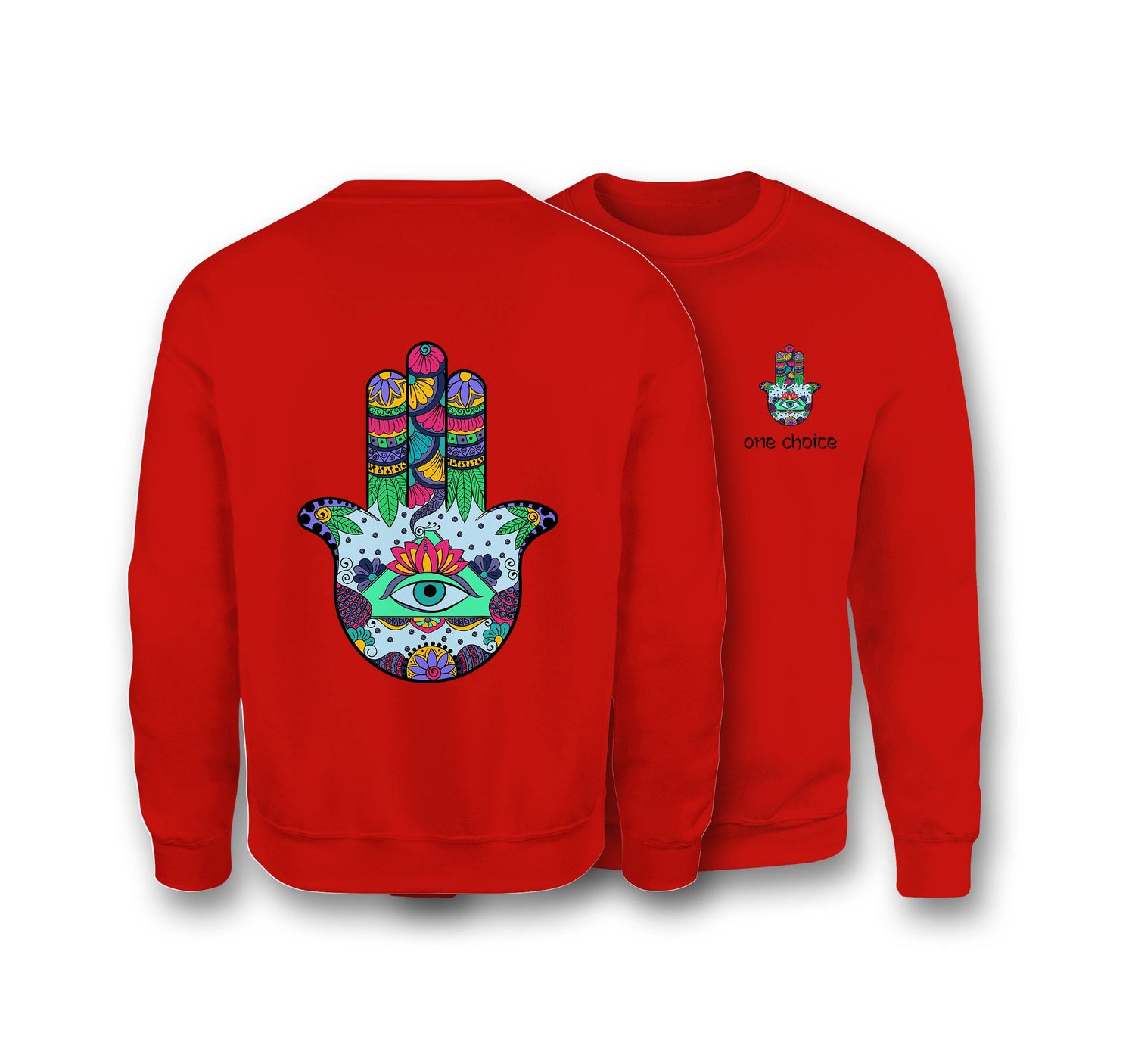 Hamsa Symbol Sweatshirt - Organic Cotton Sweatshirt - One Choice Apparel