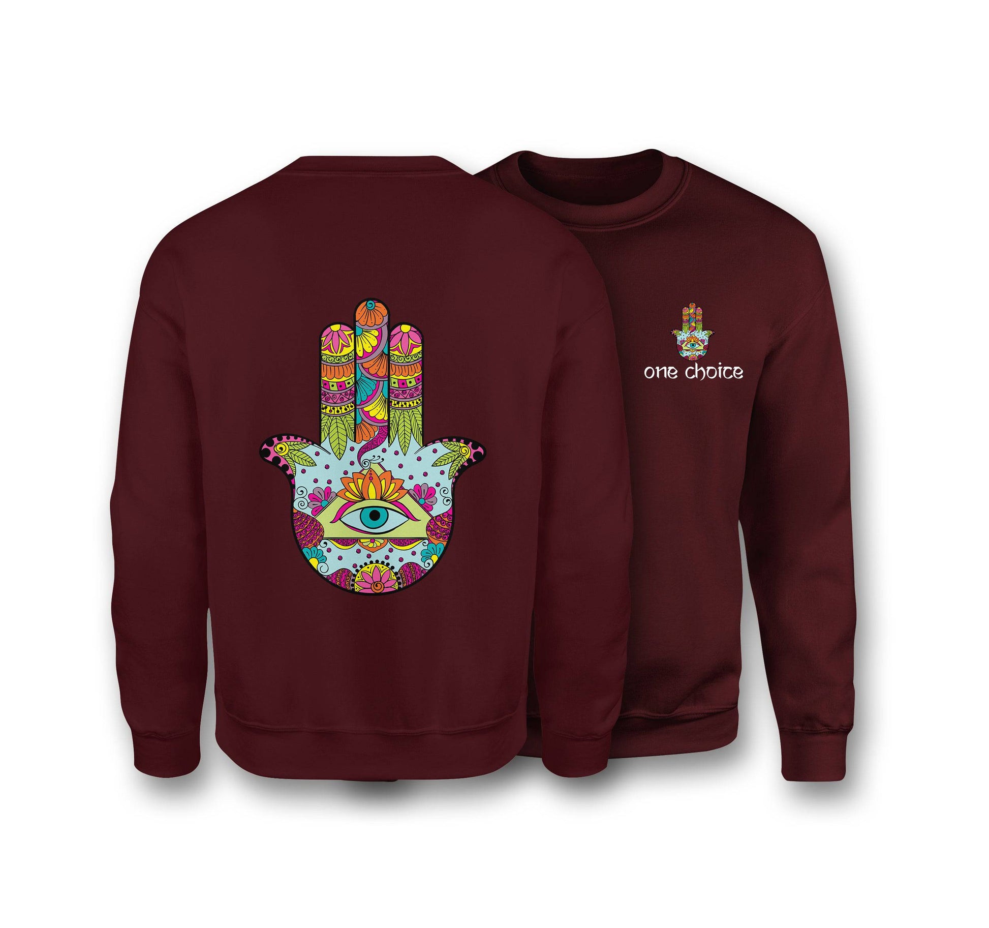 Hamsa Symbol Sweatshirt - Organic Cotton Sweatshirt - One Choice Apparel