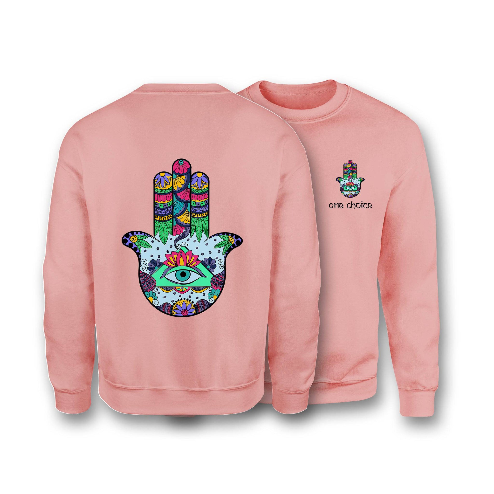 Hamsa Symbol Sweatshirt - Organic Cotton Sweatshirt - One Choice Apparel