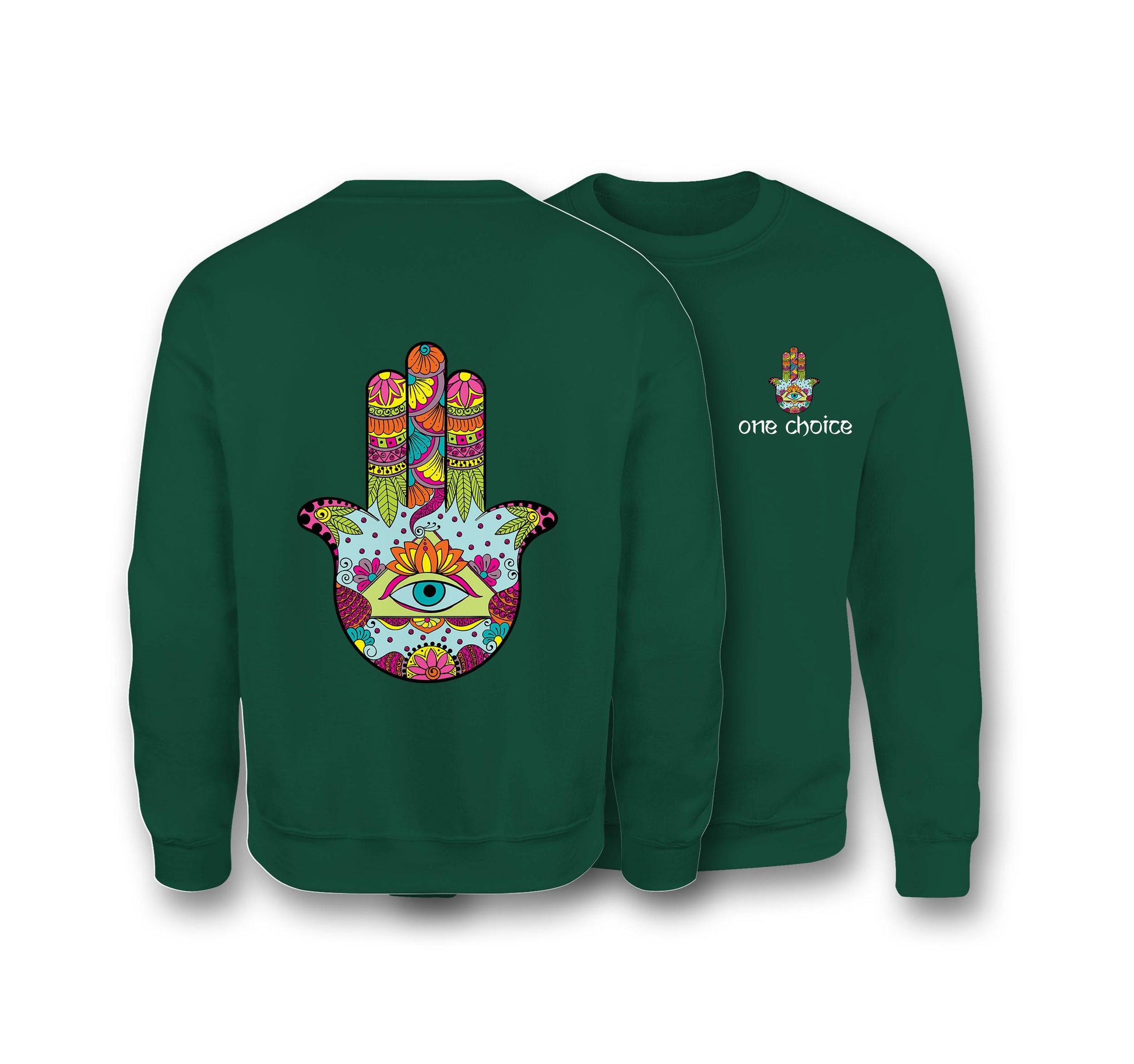 Hamsa Symbol Sweatshirt - Organic Cotton Sweatshirt - One Choice Apparel