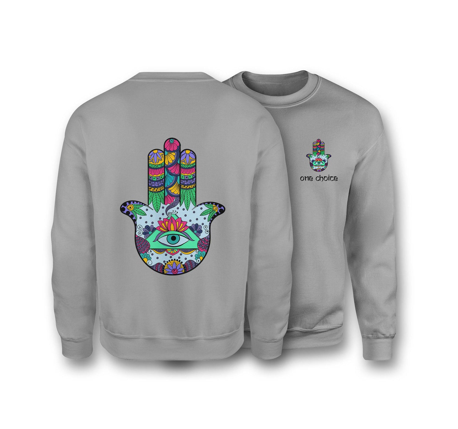 Hamsa Symbol Sweatshirt - Organic Cotton Sweatshirt - One Choice Apparel