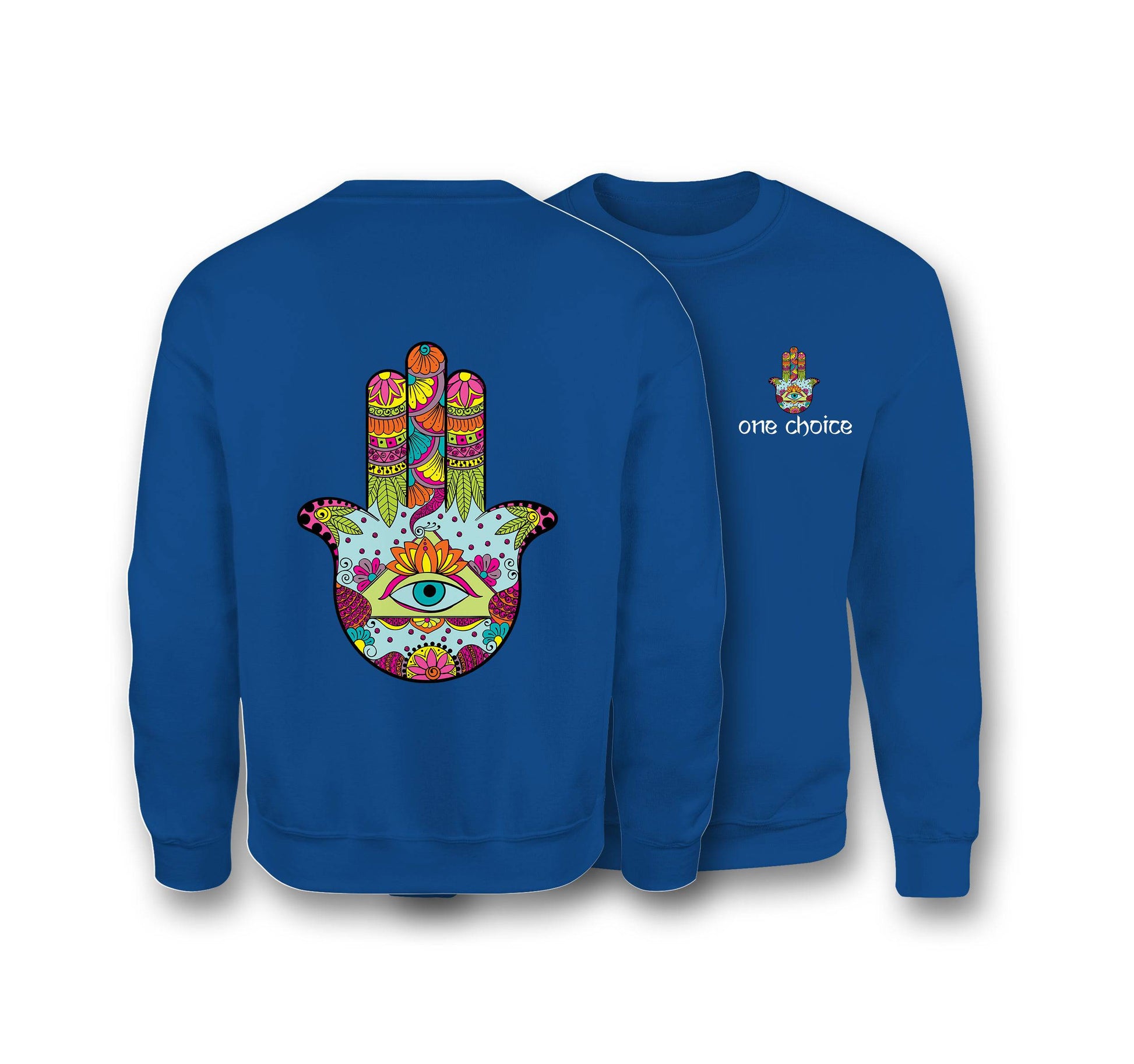 Hamsa Symbol Sweatshirt - Organic Cotton Sweatshirt - One Choice Apparel