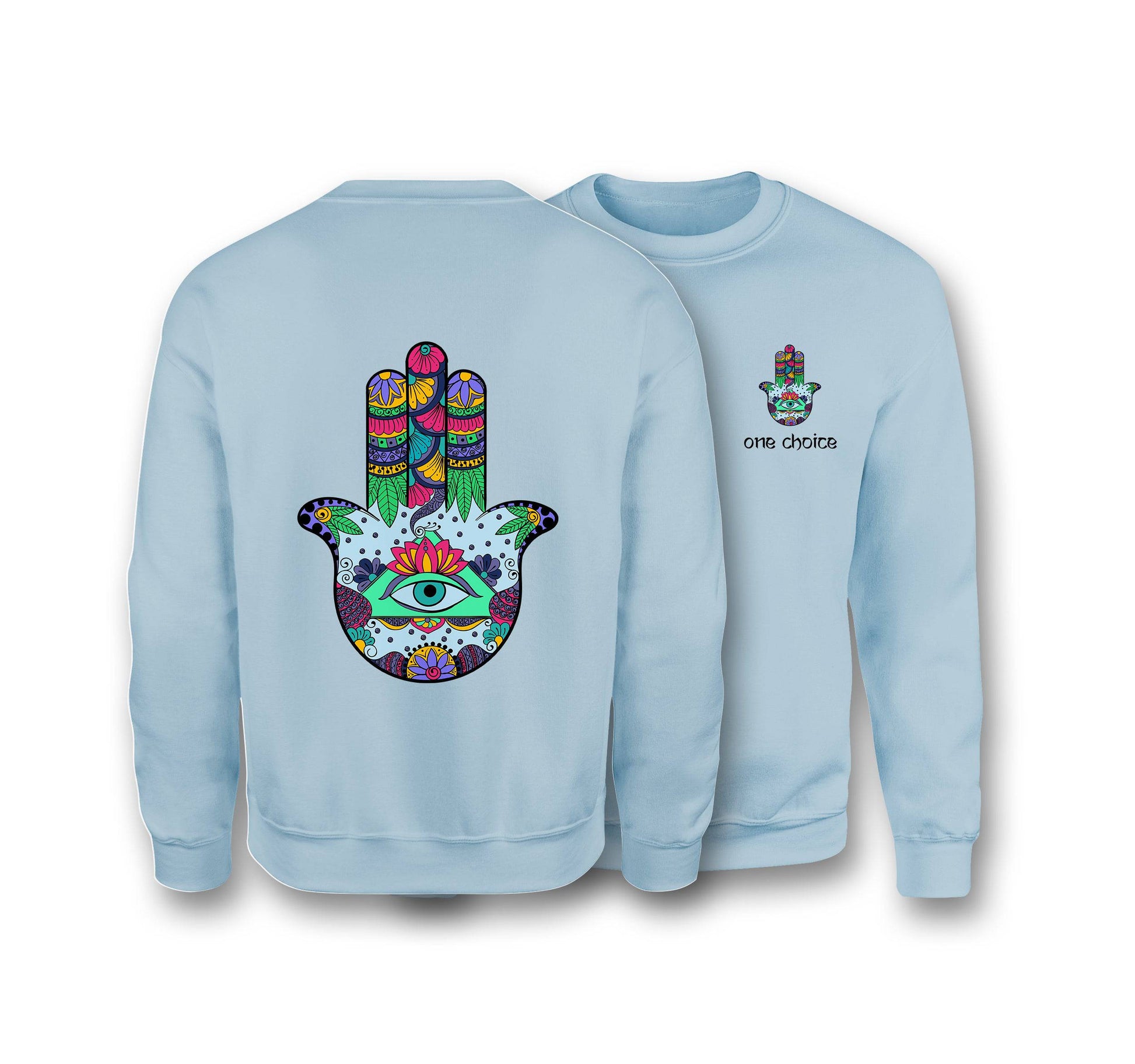 Hamsa Symbol Sweatshirt - Organic Cotton Sweatshirt - One Choice Apparel