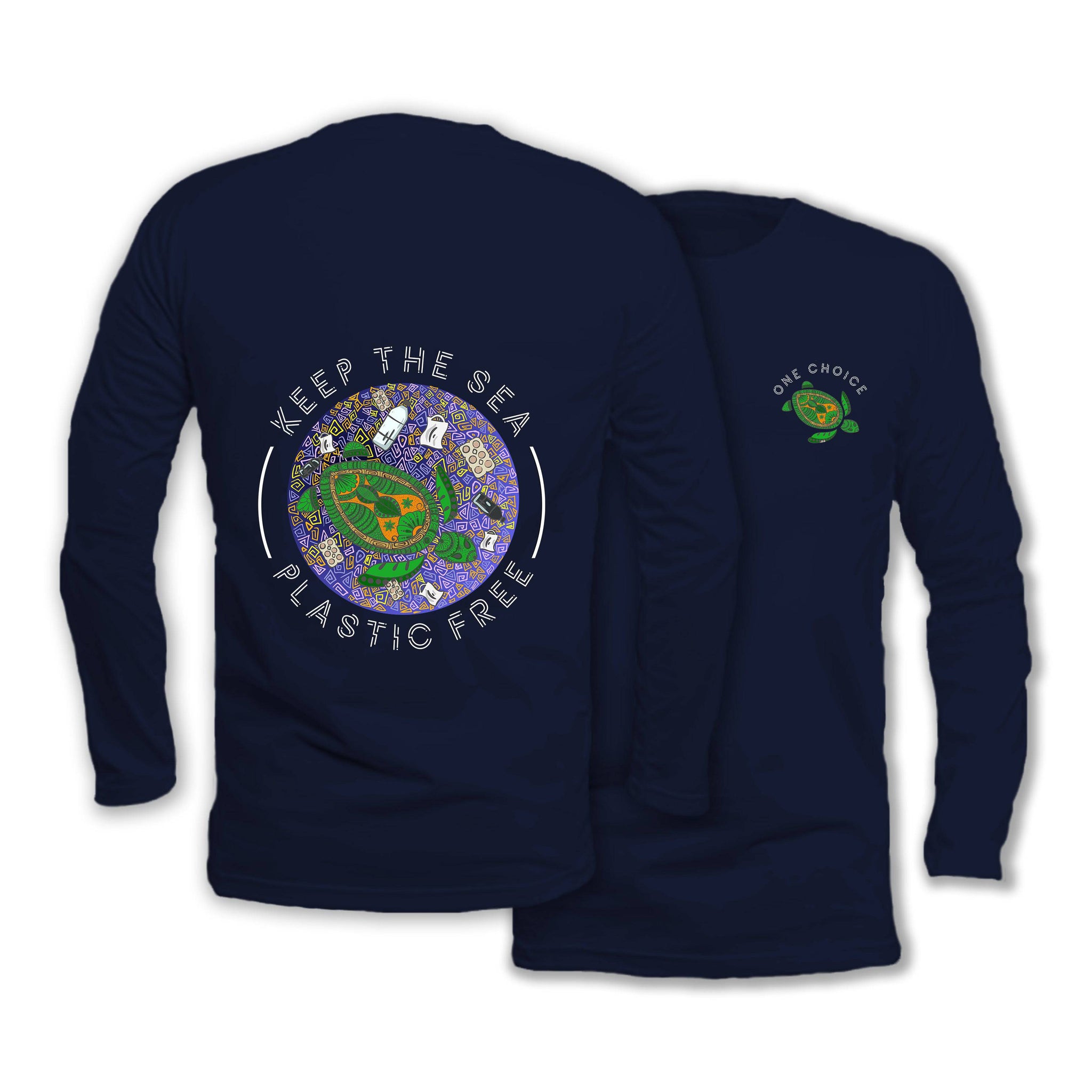 Keep the sea plastic free - Long Sleeve Organic Cotton T-Shirt - One Choice Apparel