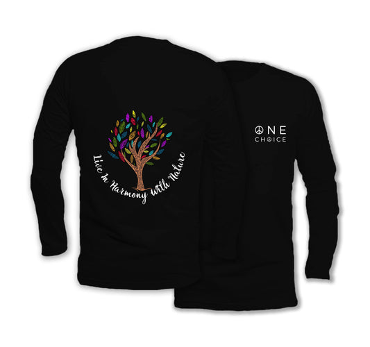 Live In Harmony - Long Sleeve Organic Cotton T-Shirt - One Choice Apparel