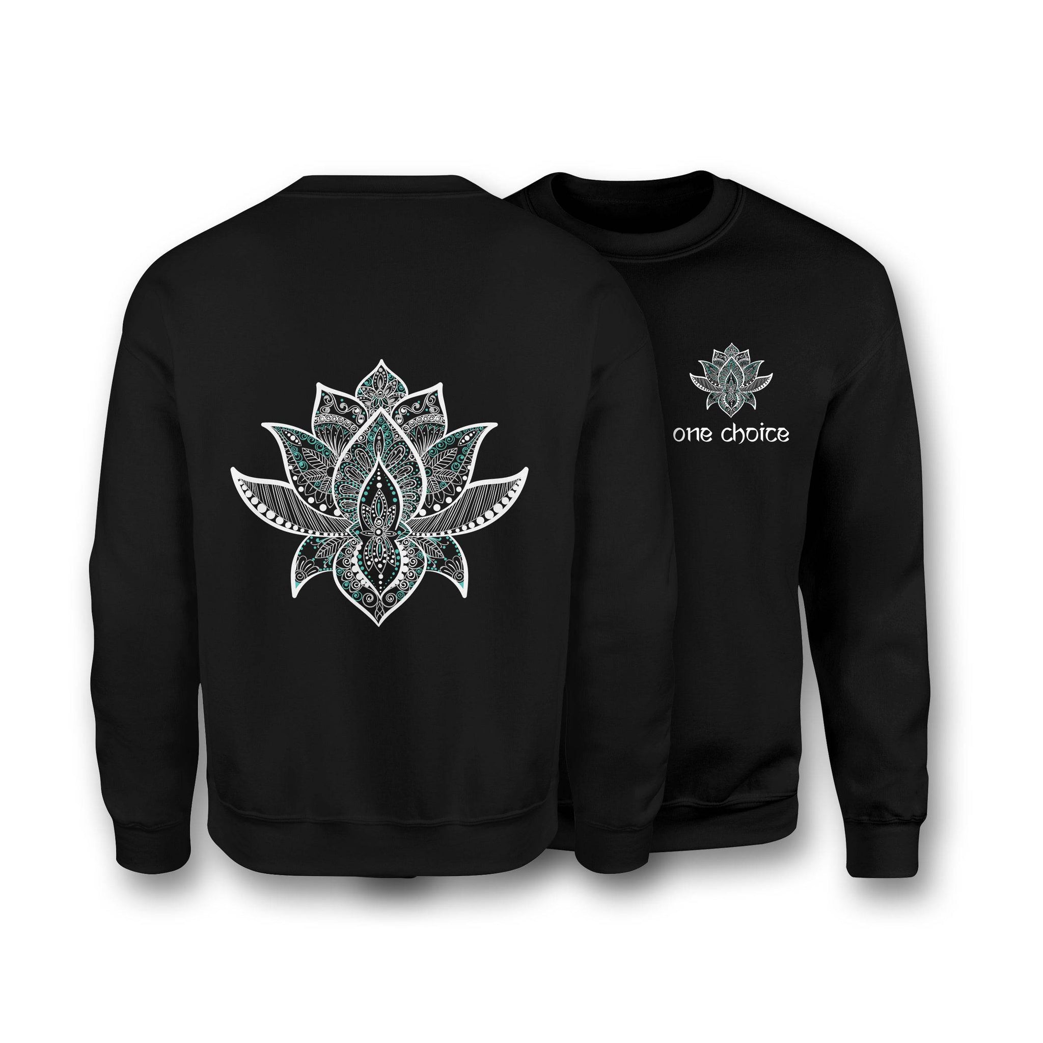 Lotus Symbol - Organic Cotton Sweatshirt - One Choice Apparel