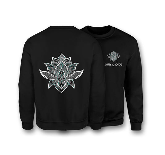 Lotus Symbol - Organic Cotton Sweatshirt - One Choice Apparel