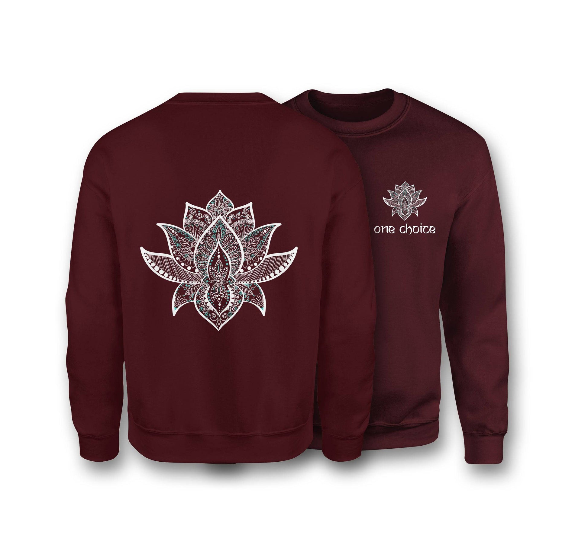 Lotus Symbol - Organic Cotton Sweatshirt - One Choice Apparel