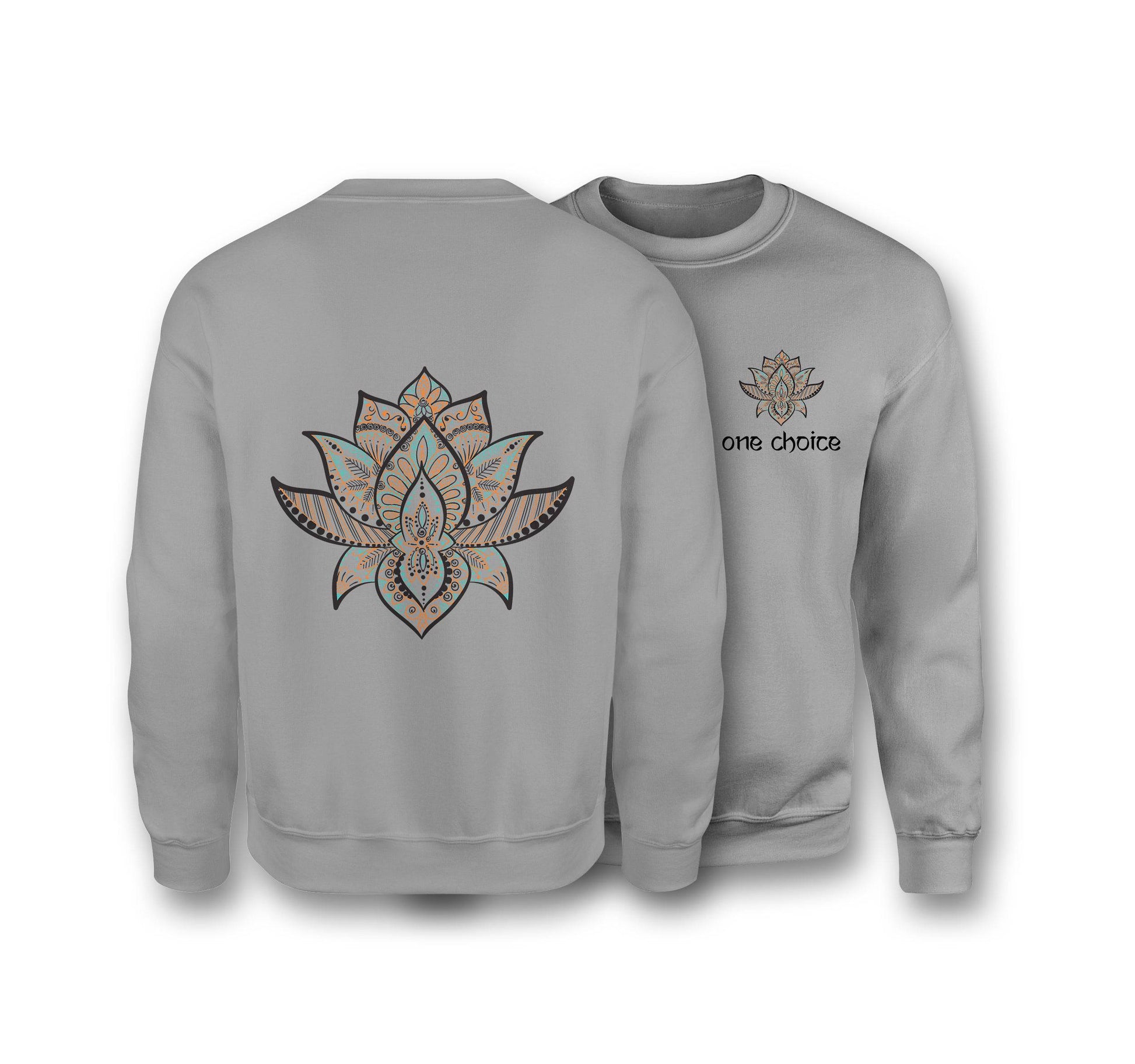 Lotus Symbol - Organic Cotton Sweatshirt - One Choice Apparel