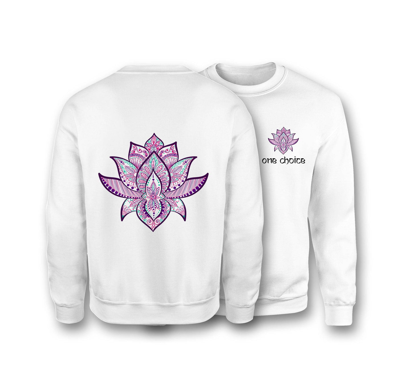 Lotus Symbol - Organic Cotton Sweatshirt - One Choice Apparel