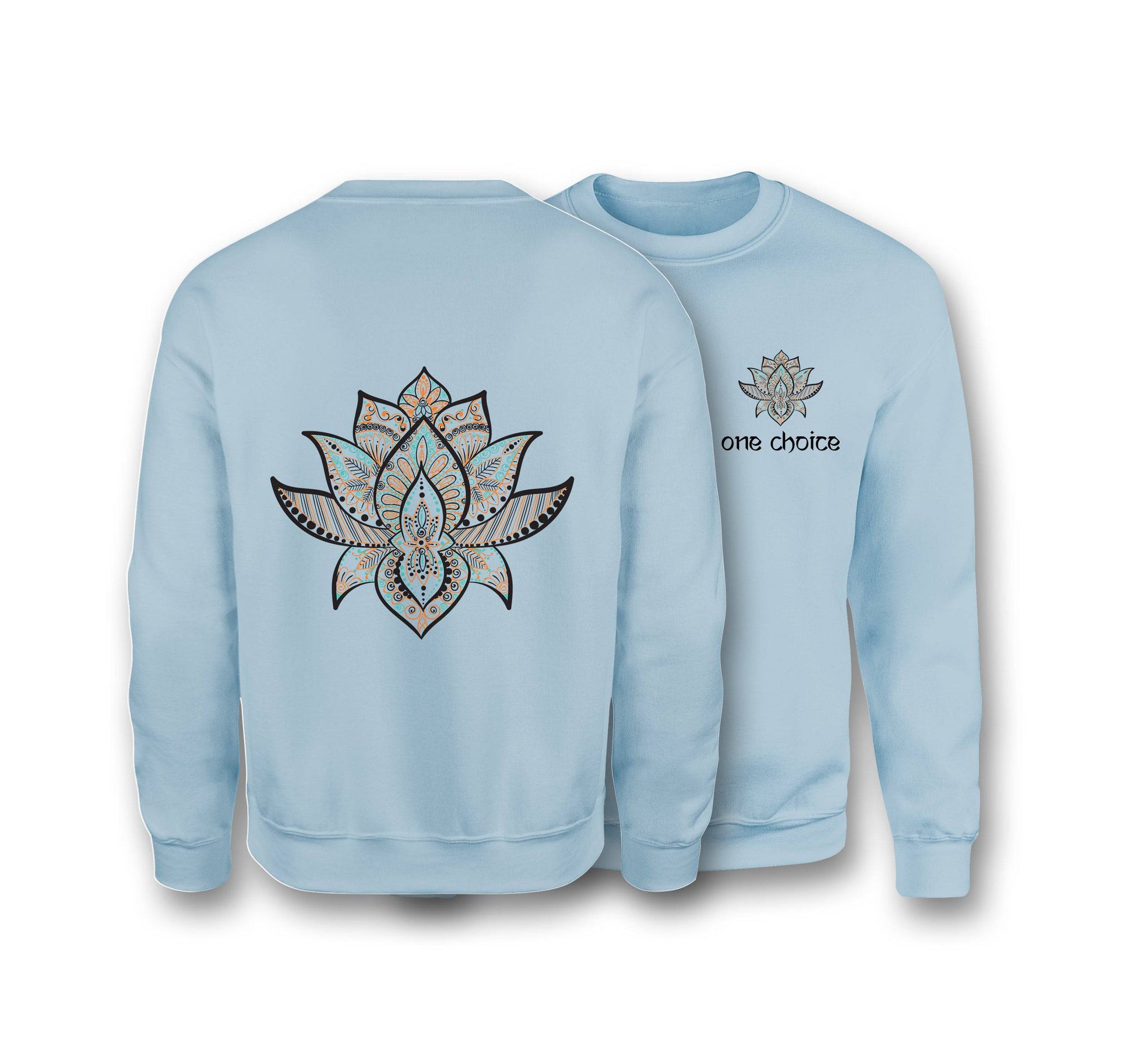 Lotus Symbol - Organic Cotton Sweatshirt - One Choice Apparel