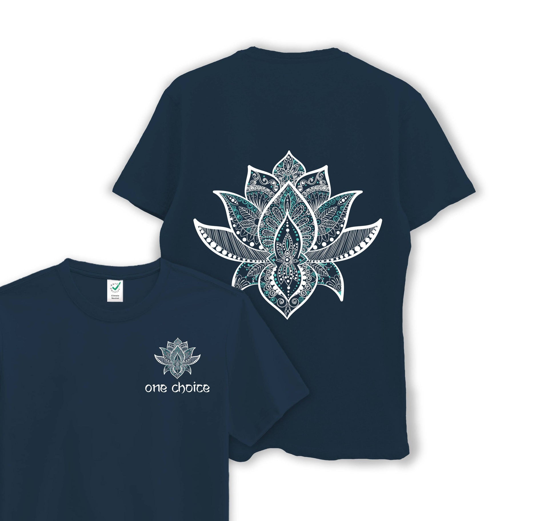 Lotus Symbol - Yoga Collection - Organic Cotton Tee - One Choice Apparel