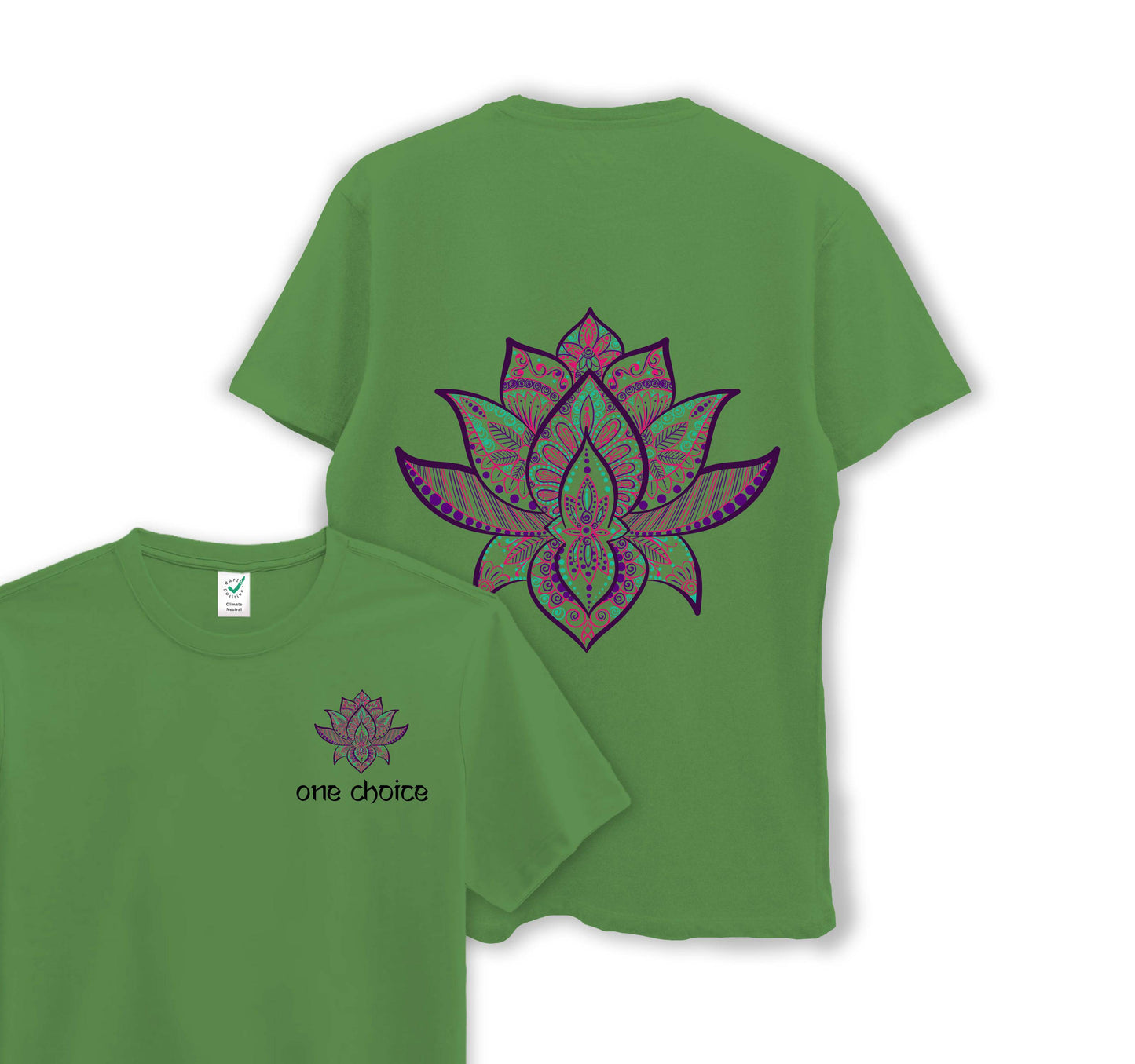 Lotus Symbol - Yoga Collection - Organic Cotton Tee - One Choice Apparel
