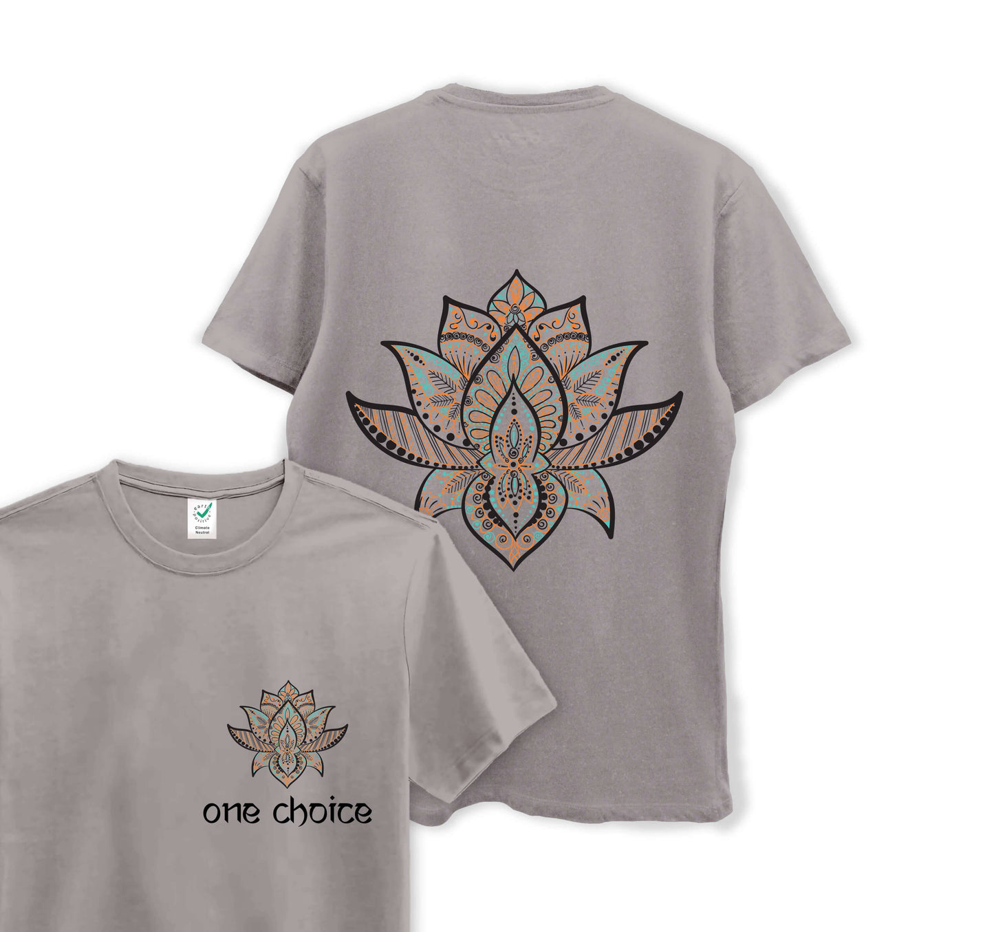 Lotus Symbol - Yoga Collection - Organic Cotton Tee - One Choice Apparel