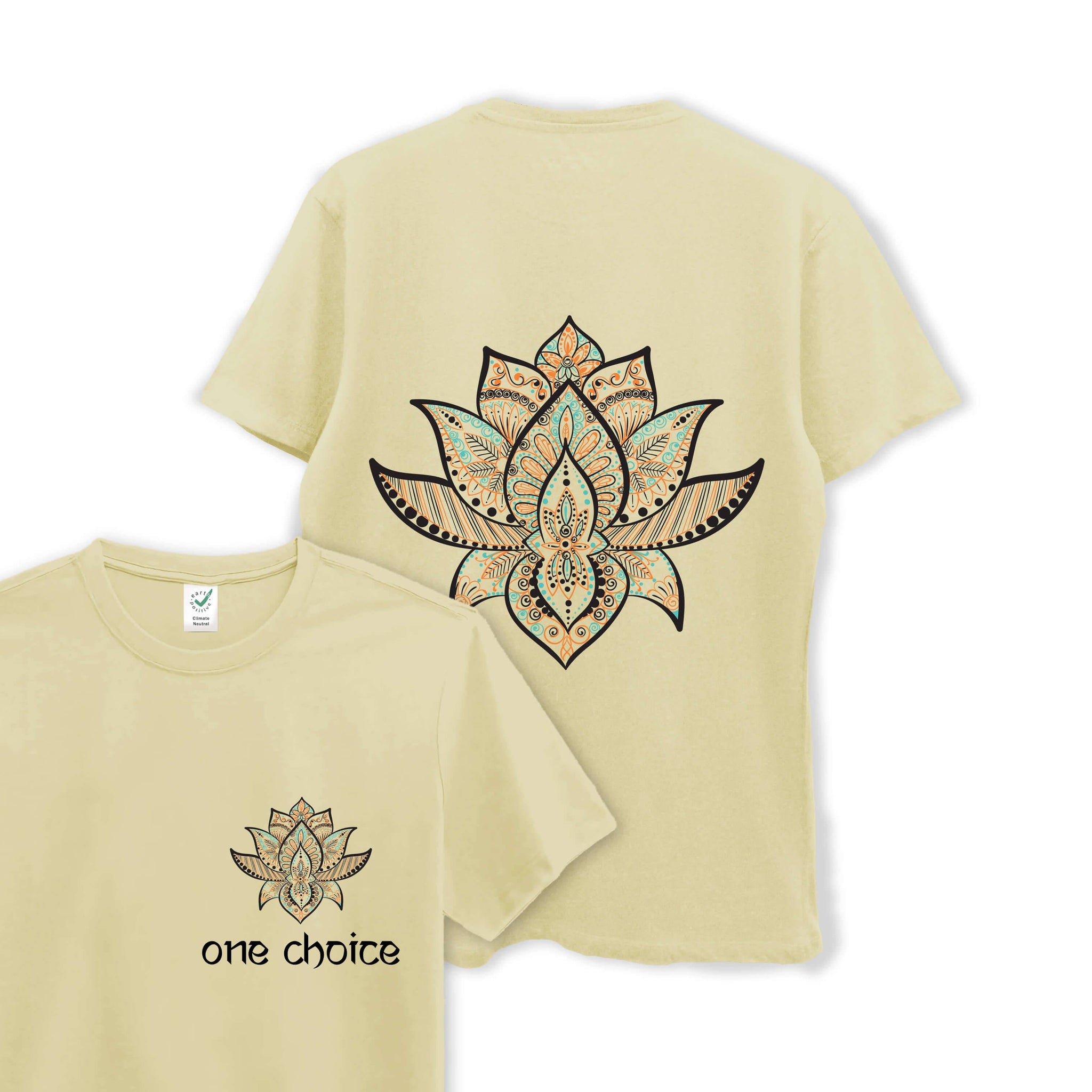 Lotus Symbol - Yoga Collection - Organic Cotton Tee - One Choice Apparel