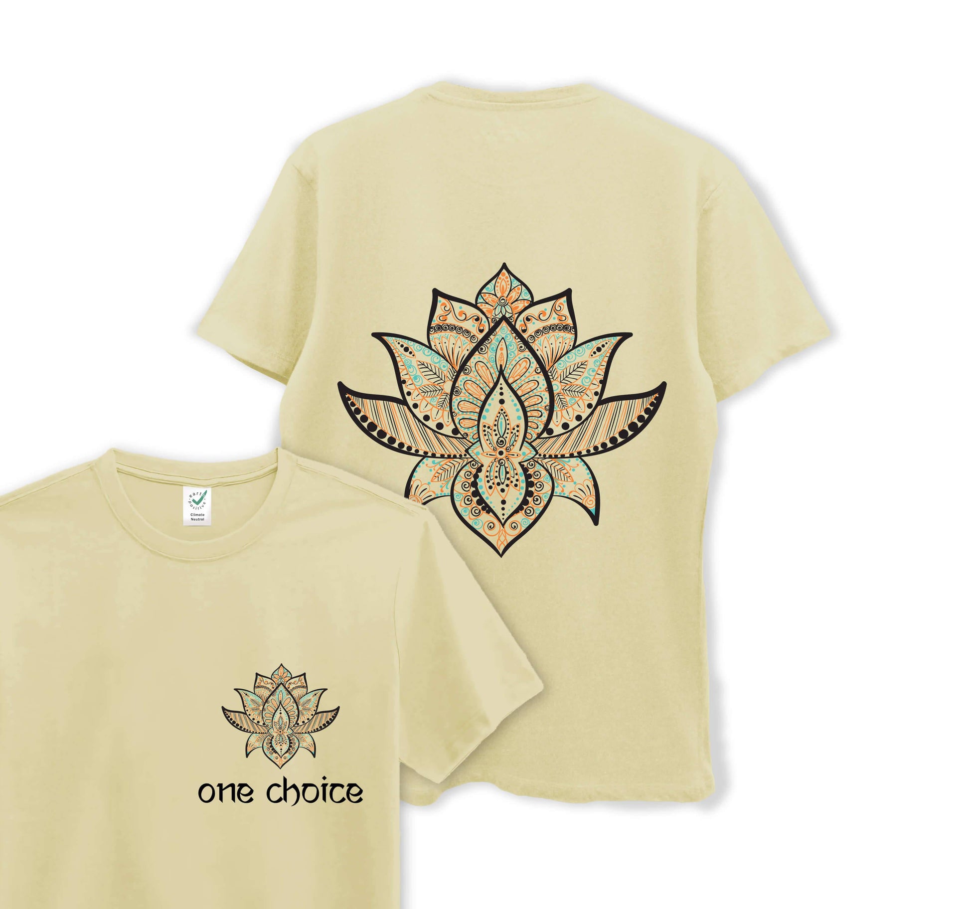 Lotus Symbol - Yoga Collection - Organic Cotton Tee - One Choice Apparel