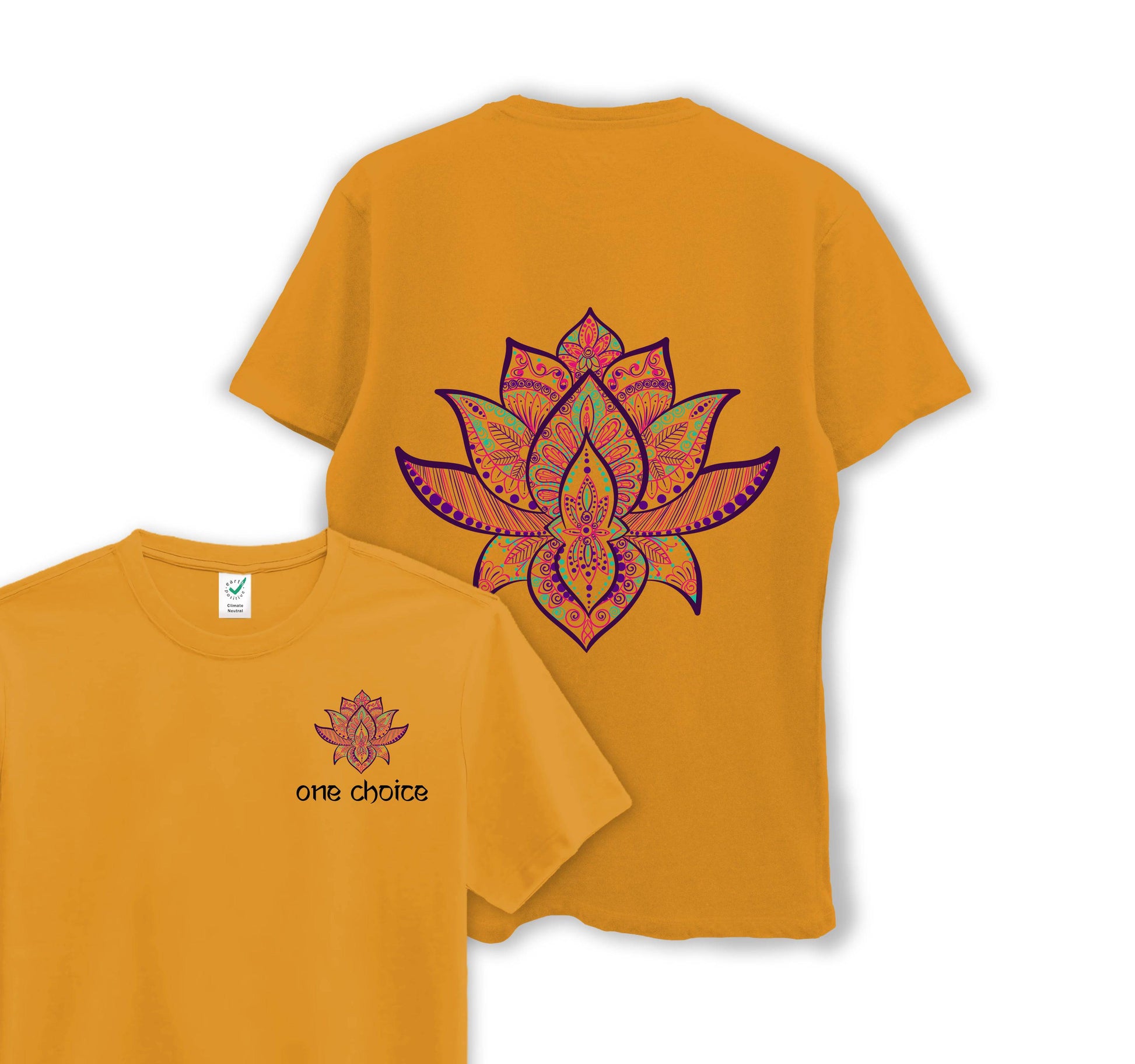 Lotus Symbol - Yoga Collection - Organic Cotton Tee - One Choice Apparel