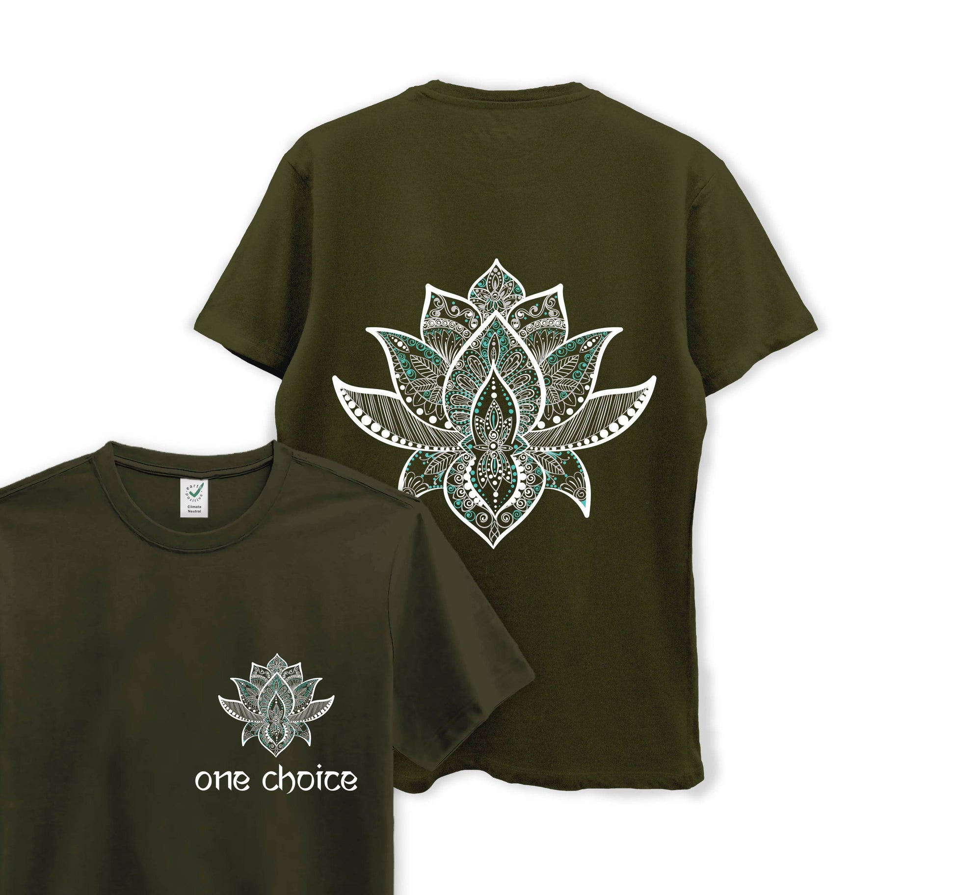 Lotus Symbol - Yoga Collection - Organic Cotton Tee - One Choice Apparel