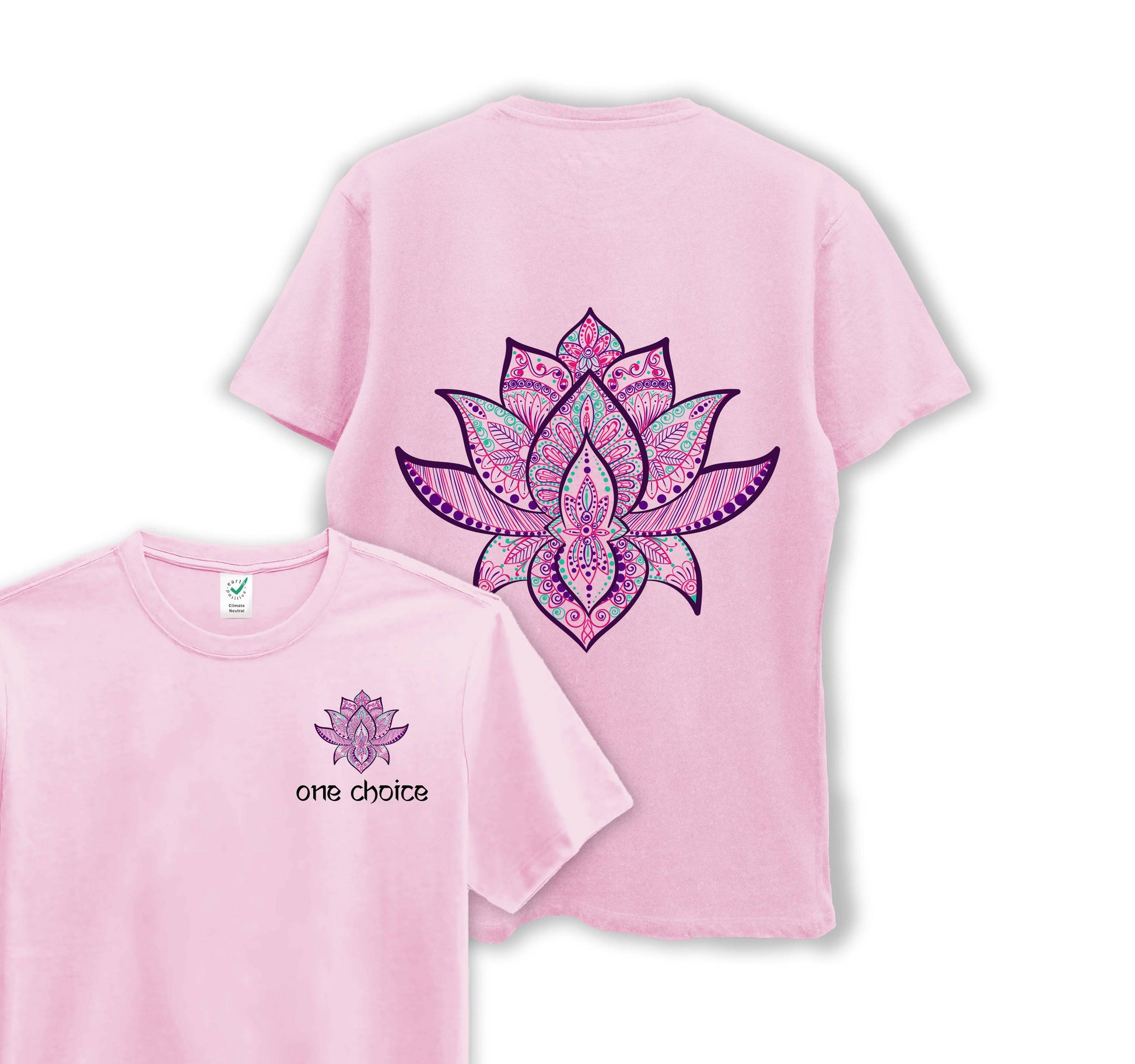 Lotus Symbol - Yoga Collection - Organic Cotton Tee - One Choice Apparel