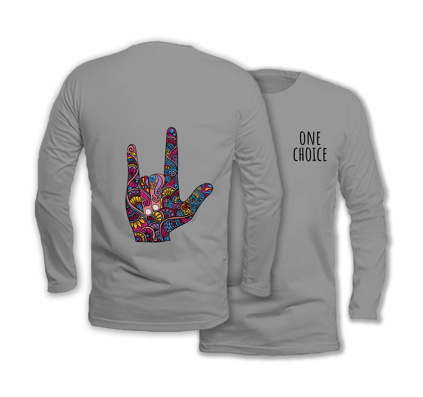 Love Sign - Long Sleeve Organic Cotton T-Shirt - One Choice Apparel