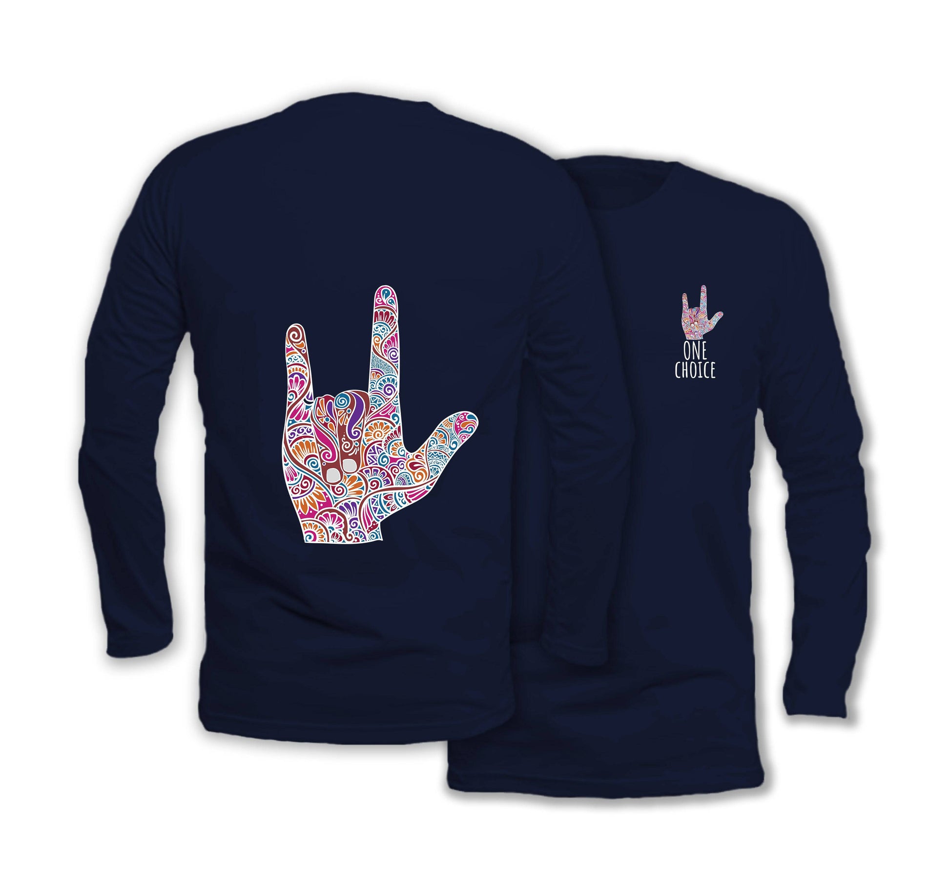 Love Sign - Long Sleeve Organic Cotton T-Shirt - One Choice Apparel