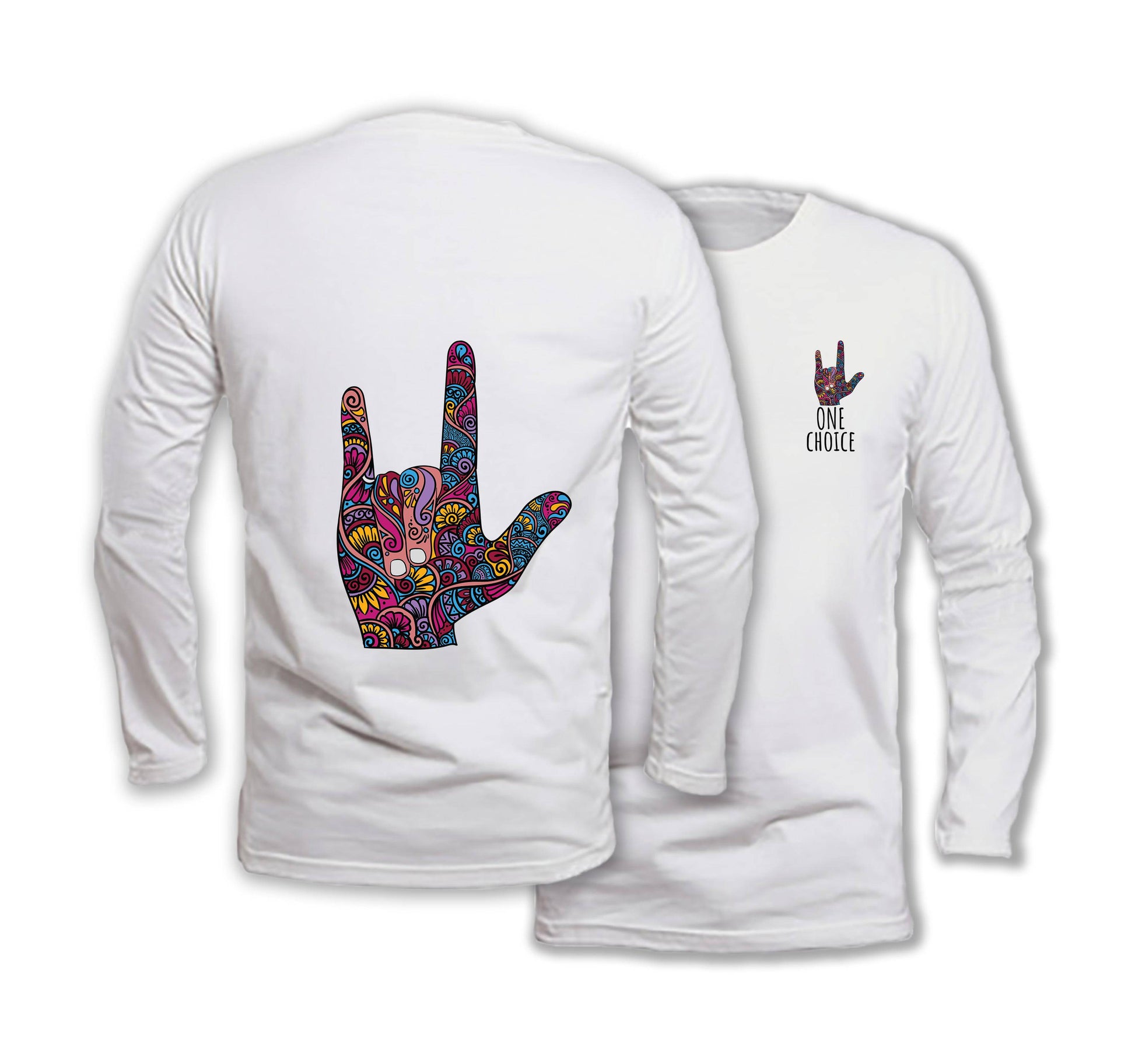 Love Sign - Long Sleeve Organic Cotton T-Shirt - One Choice Apparel