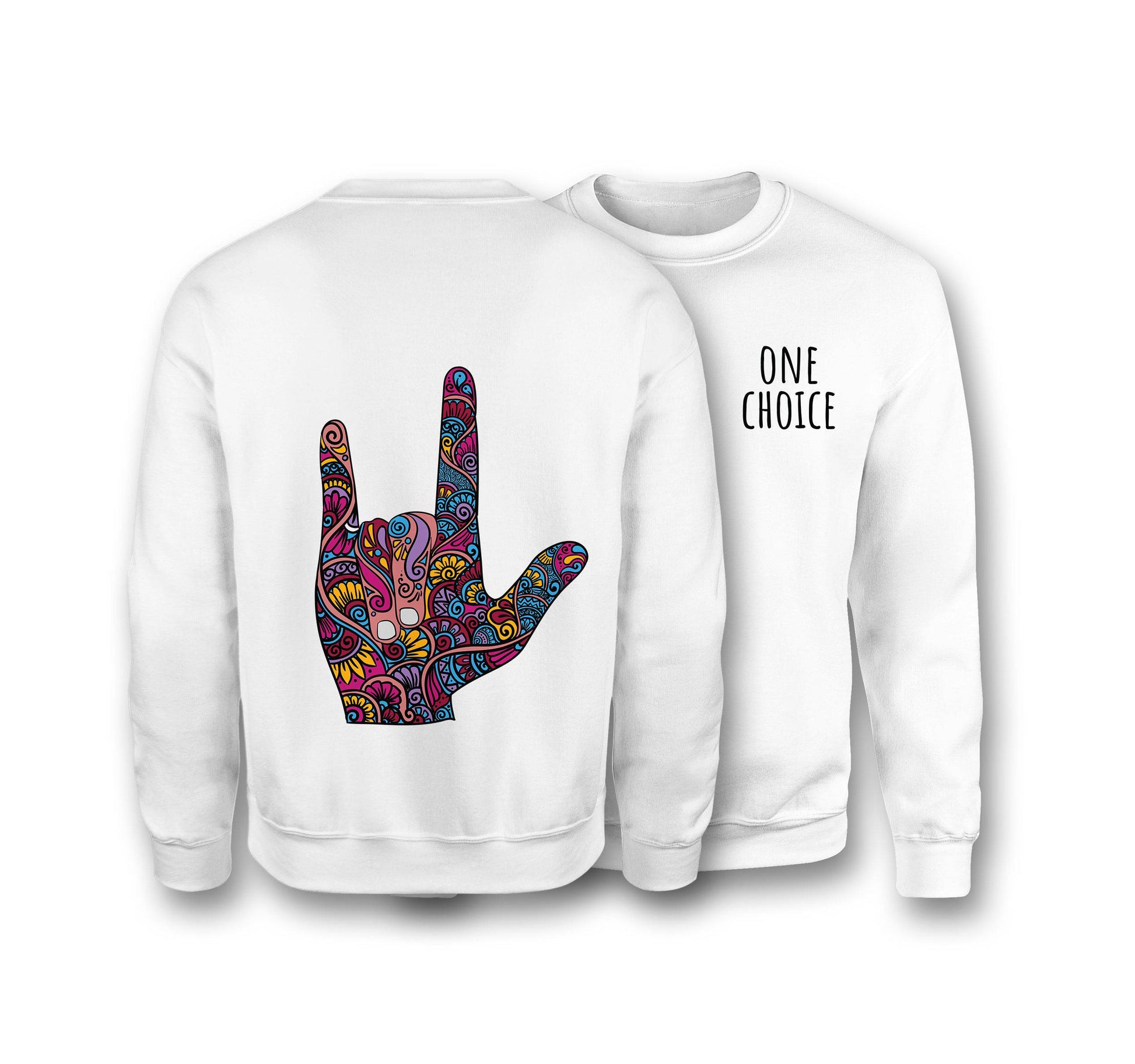 Love Sign - Organic Cotton Sweatshirt - One Choice Apparel