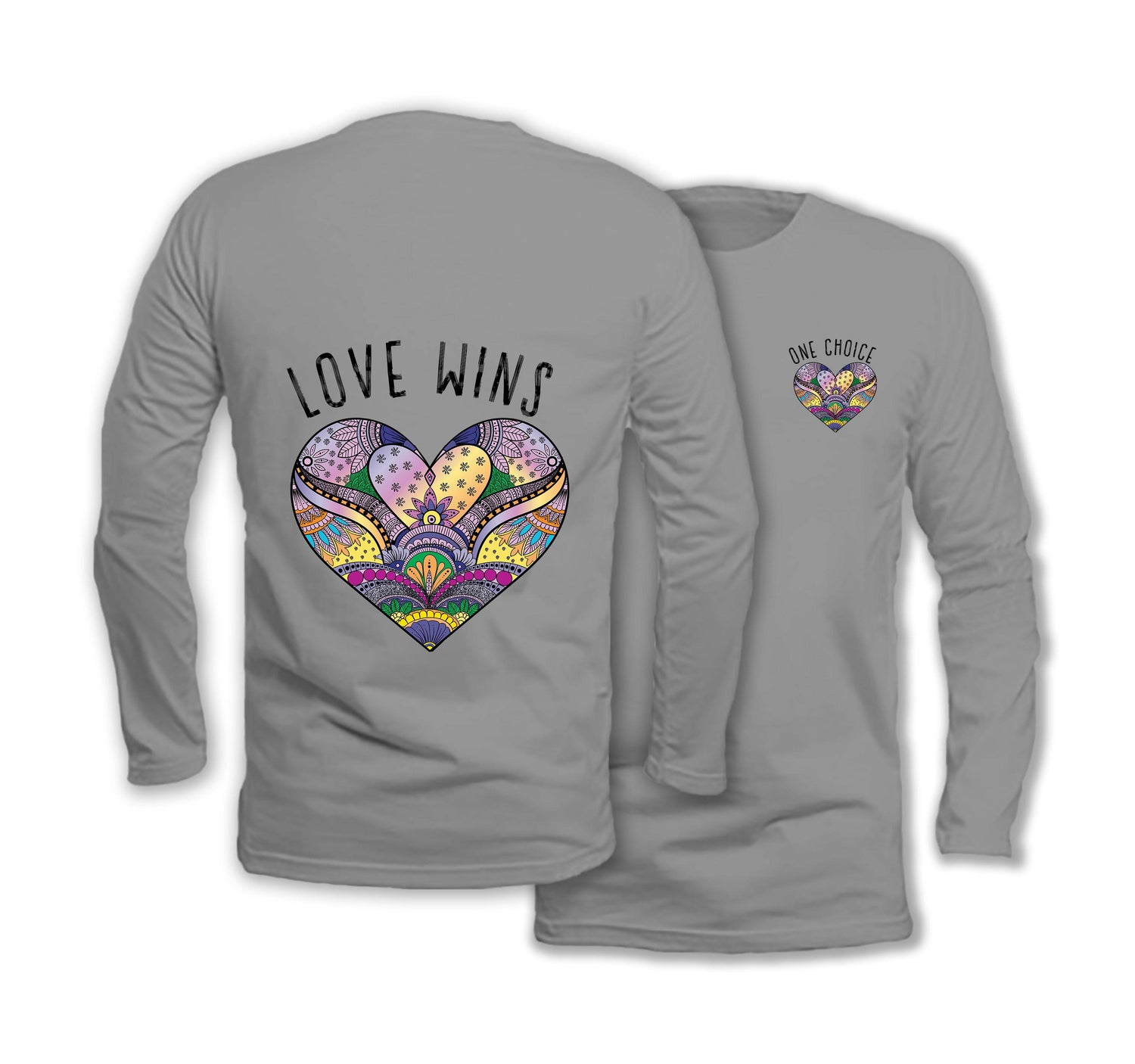 Love Wins - Long Sleeve Organic Cotton T-Shirt - One Choice Apparel
