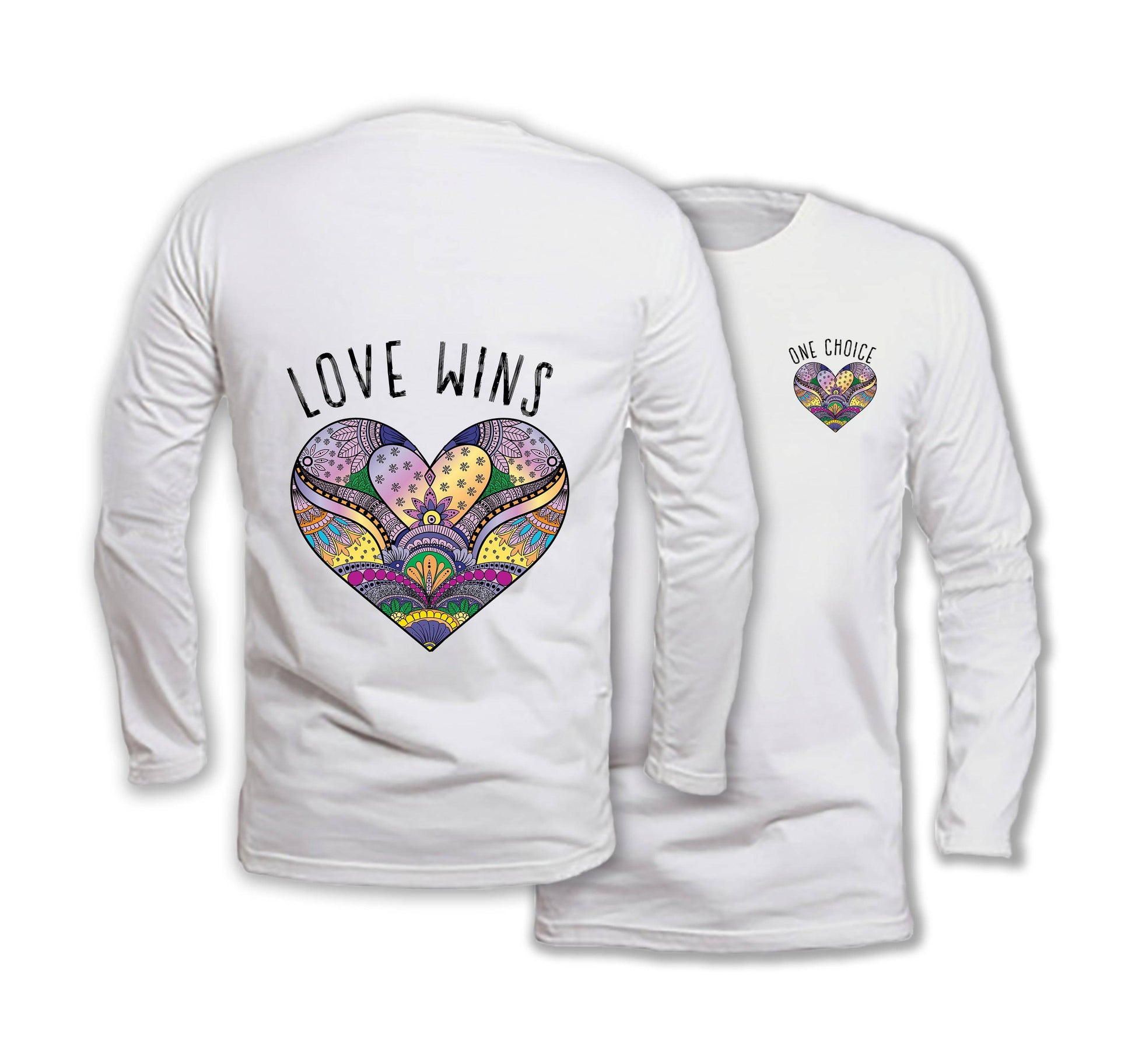 Love Wins - Long Sleeve Organic Cotton T-Shirt - One Choice Apparel