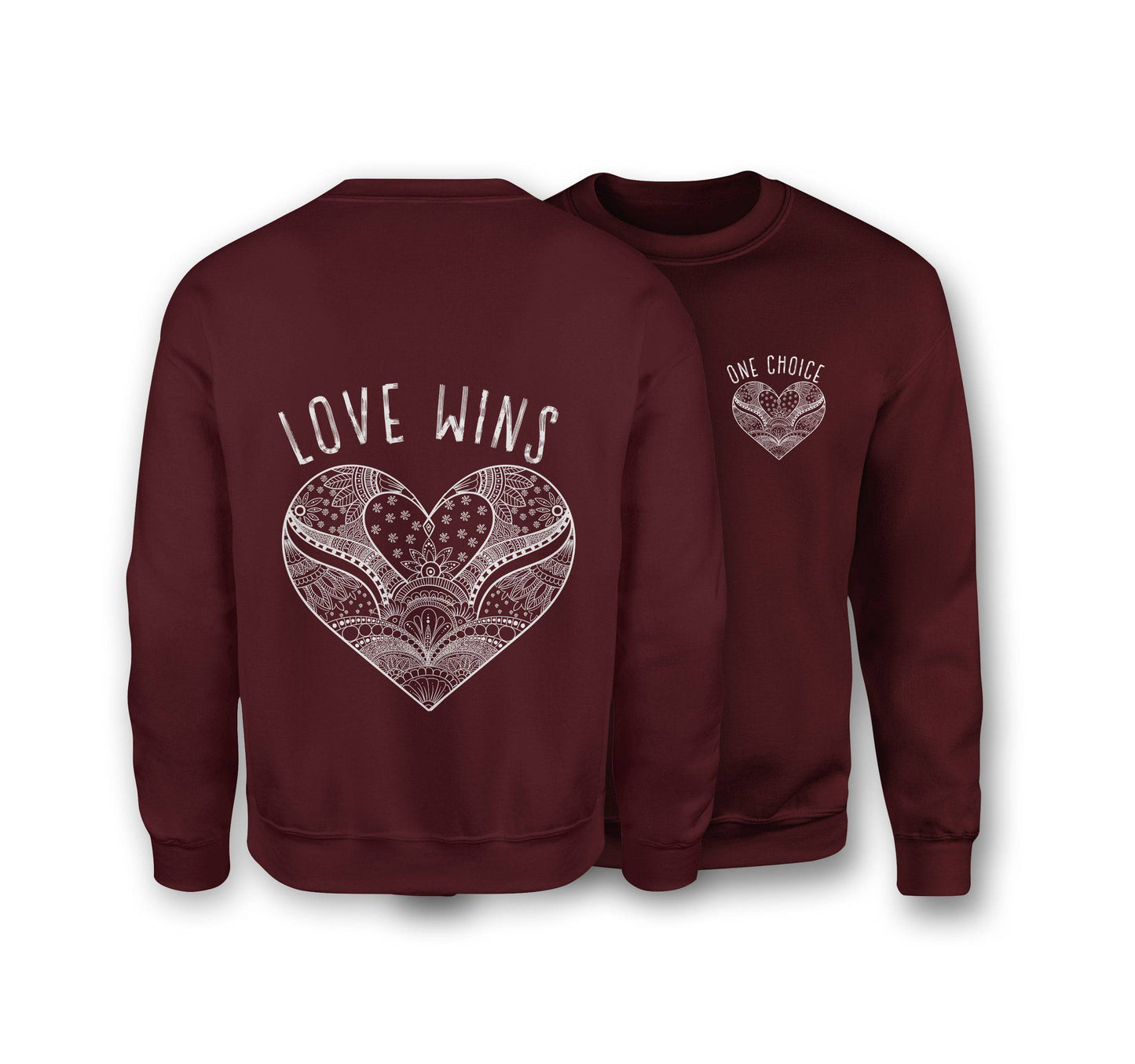 Love Wins Sweatshirt - Organic Cotton Sweatshirt - One Choice Apparel