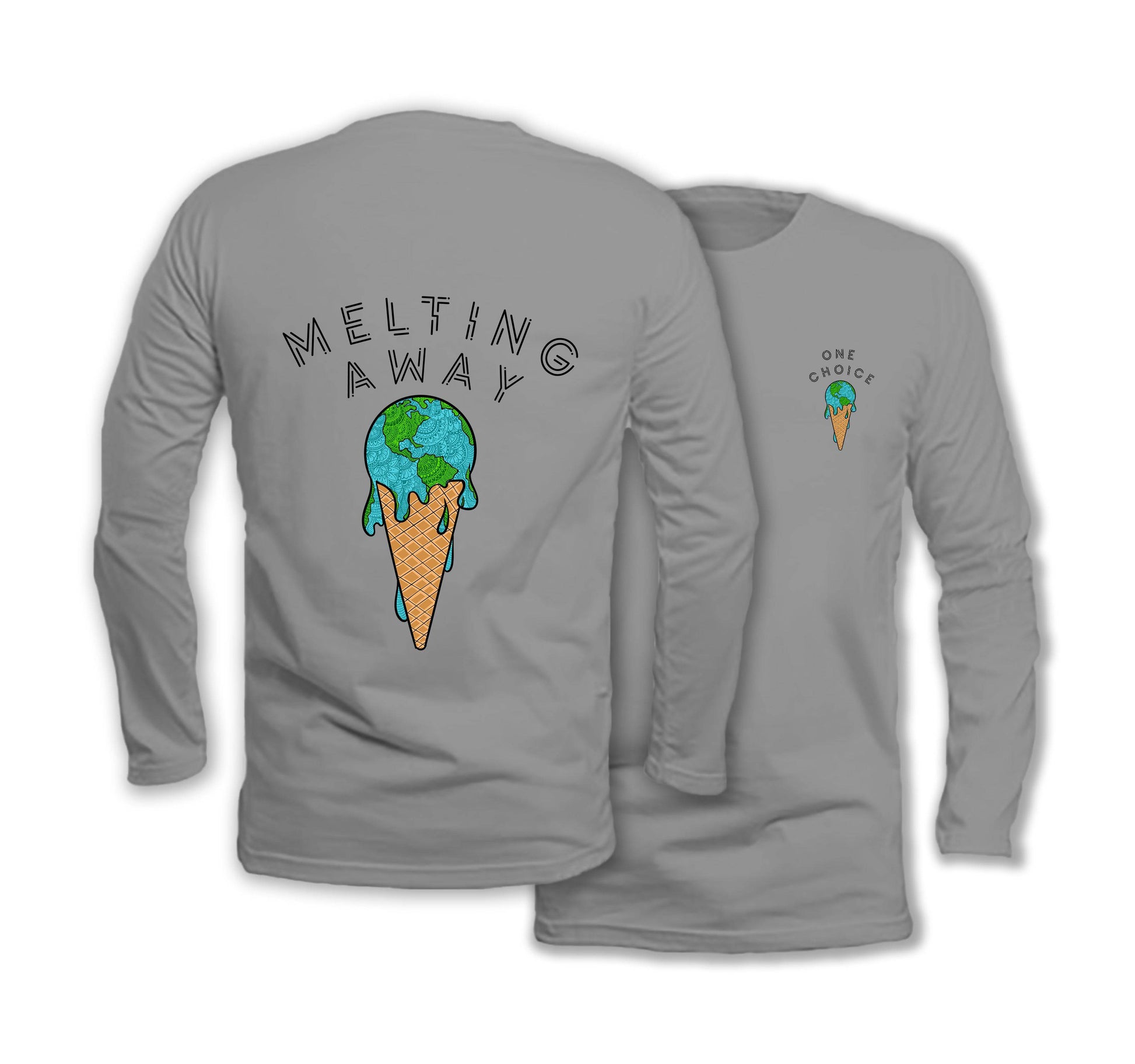 Melting Away - Long Sleeve Organic Cotton T-Shirt - One Choice Apparel