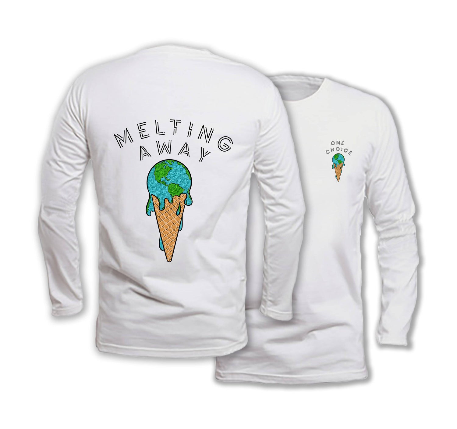 Melting Away - Long Sleeve Organic Cotton T-Shirt - One Choice Apparel