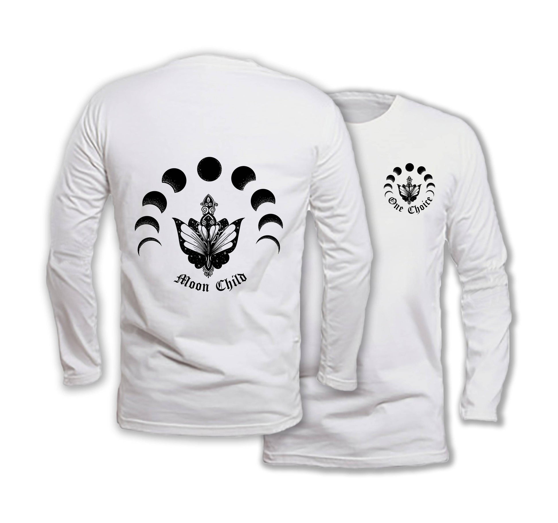 Moon Child - Long Sleeve Organic Cotton T-Shirt - One Choice Apparel