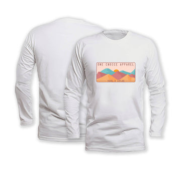 Mountain Scene - Long Sleeve Organic Cotton T-Shirt - Front Print - One Choice Apparel