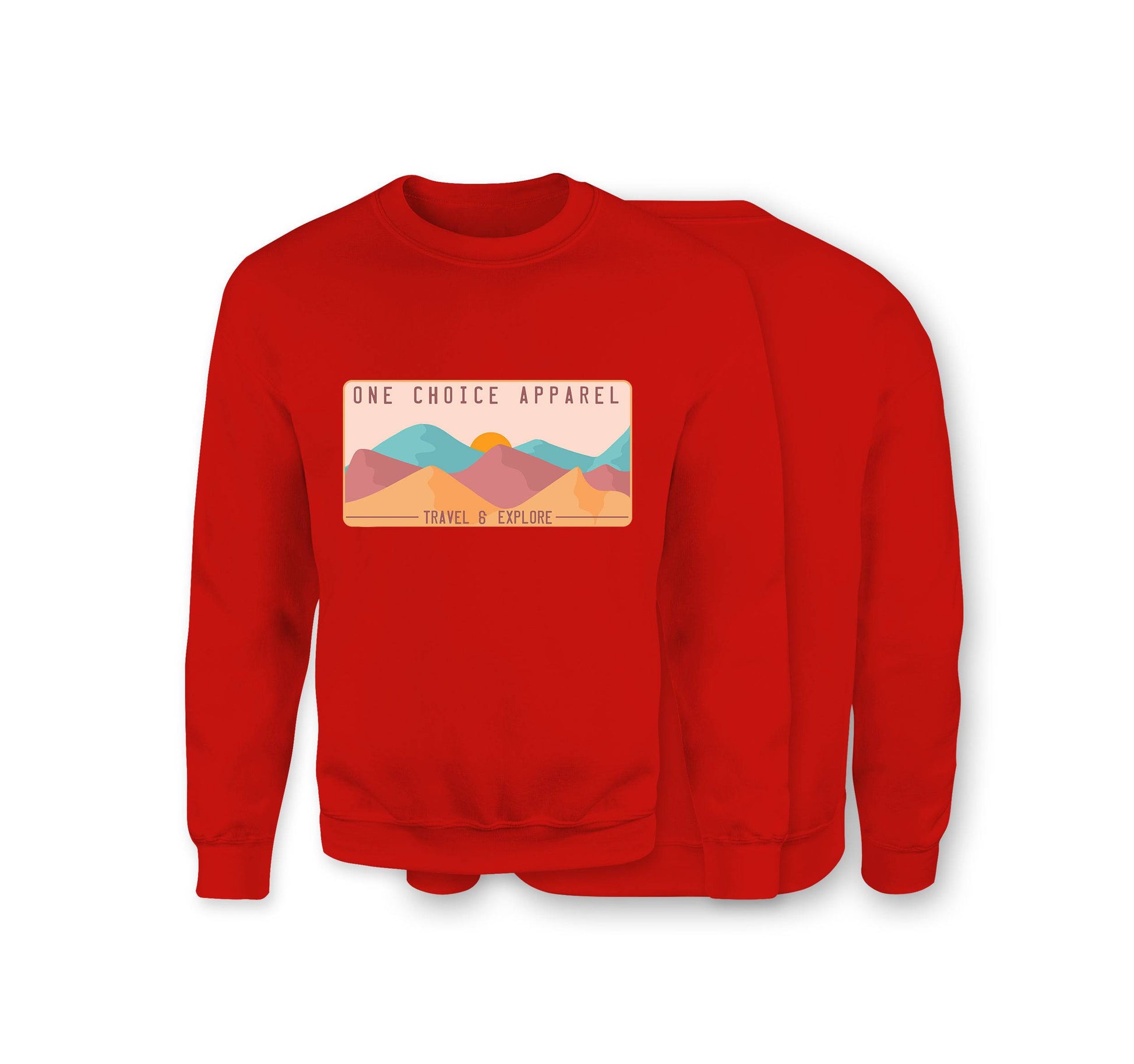 Mountain Scene Sweatshirt - Organic Cotton Sweatshirt - Front Print - One Choice Apparel