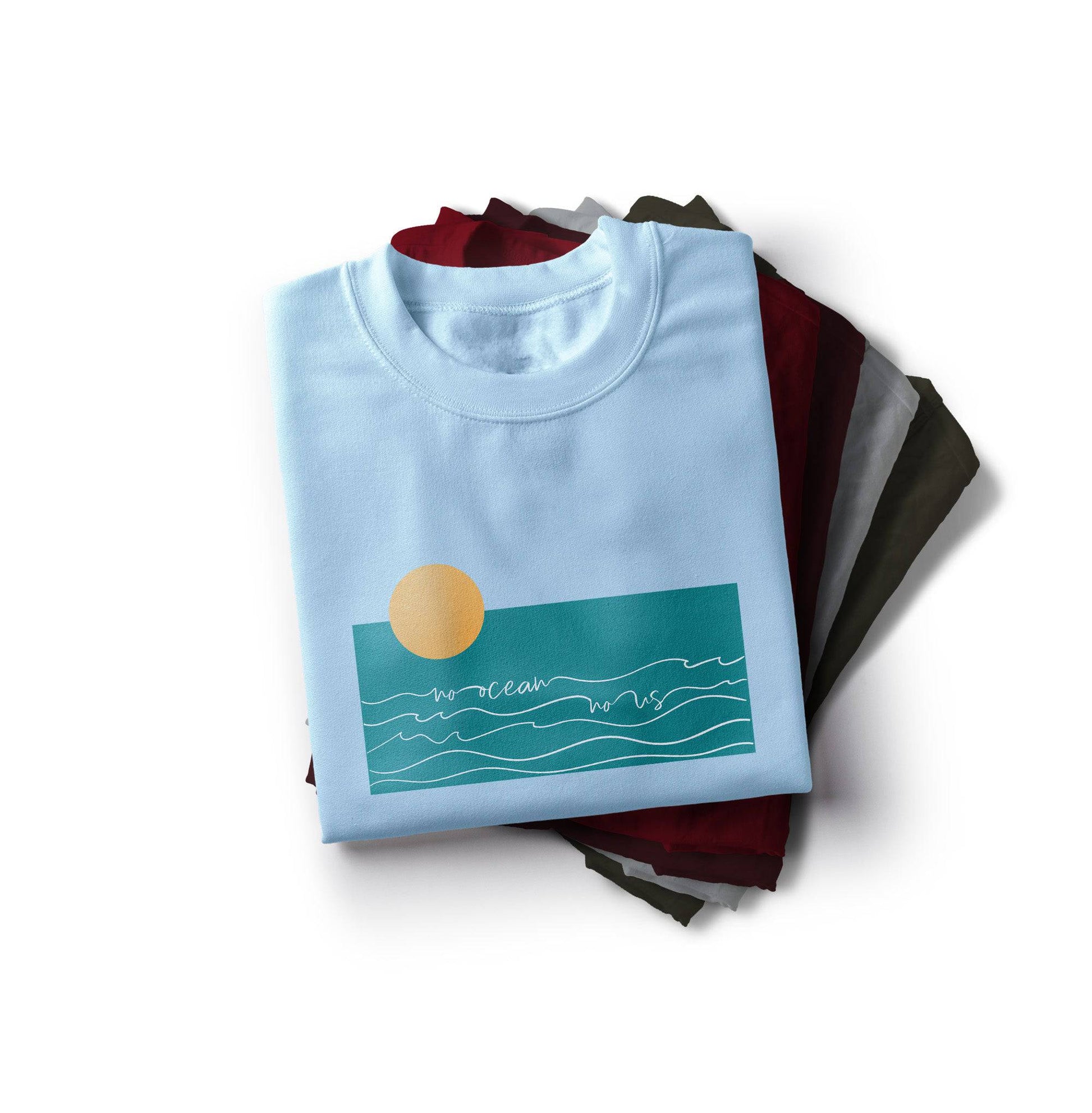 No Ocean No Us - Front Print - Organic Cotton Tee - One Choice Apparel