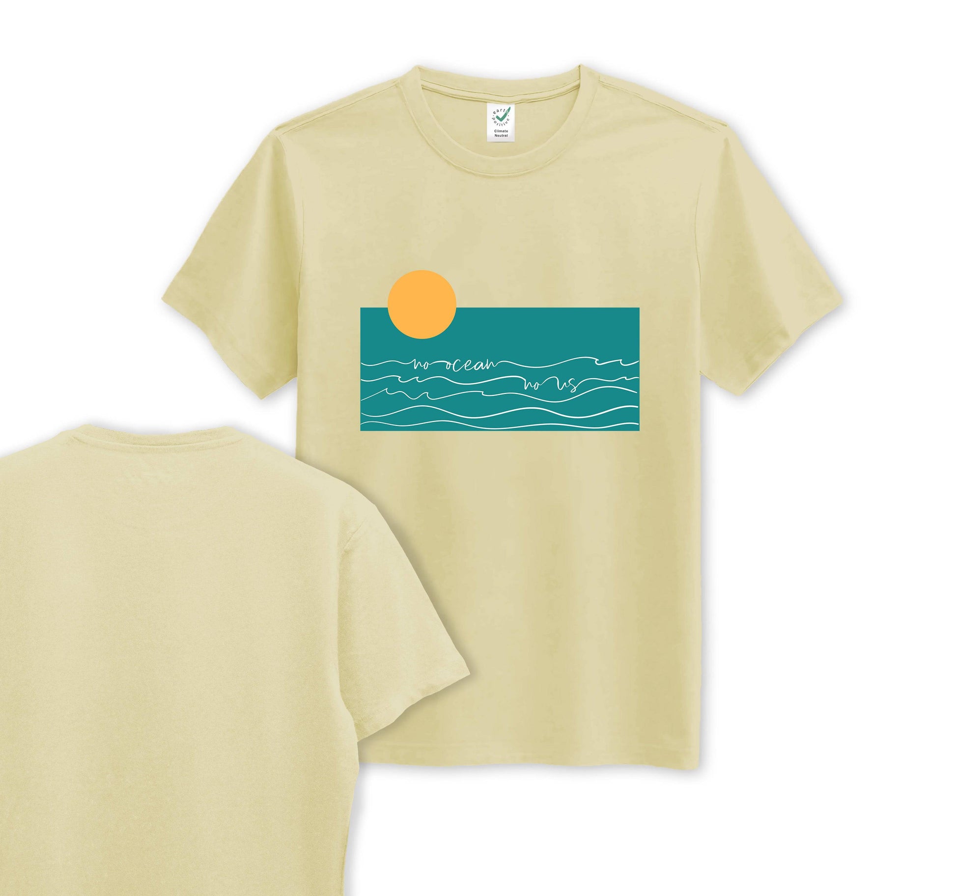 No Ocean No Us - Front Print - Organic Cotton Tee - One Choice Apparel