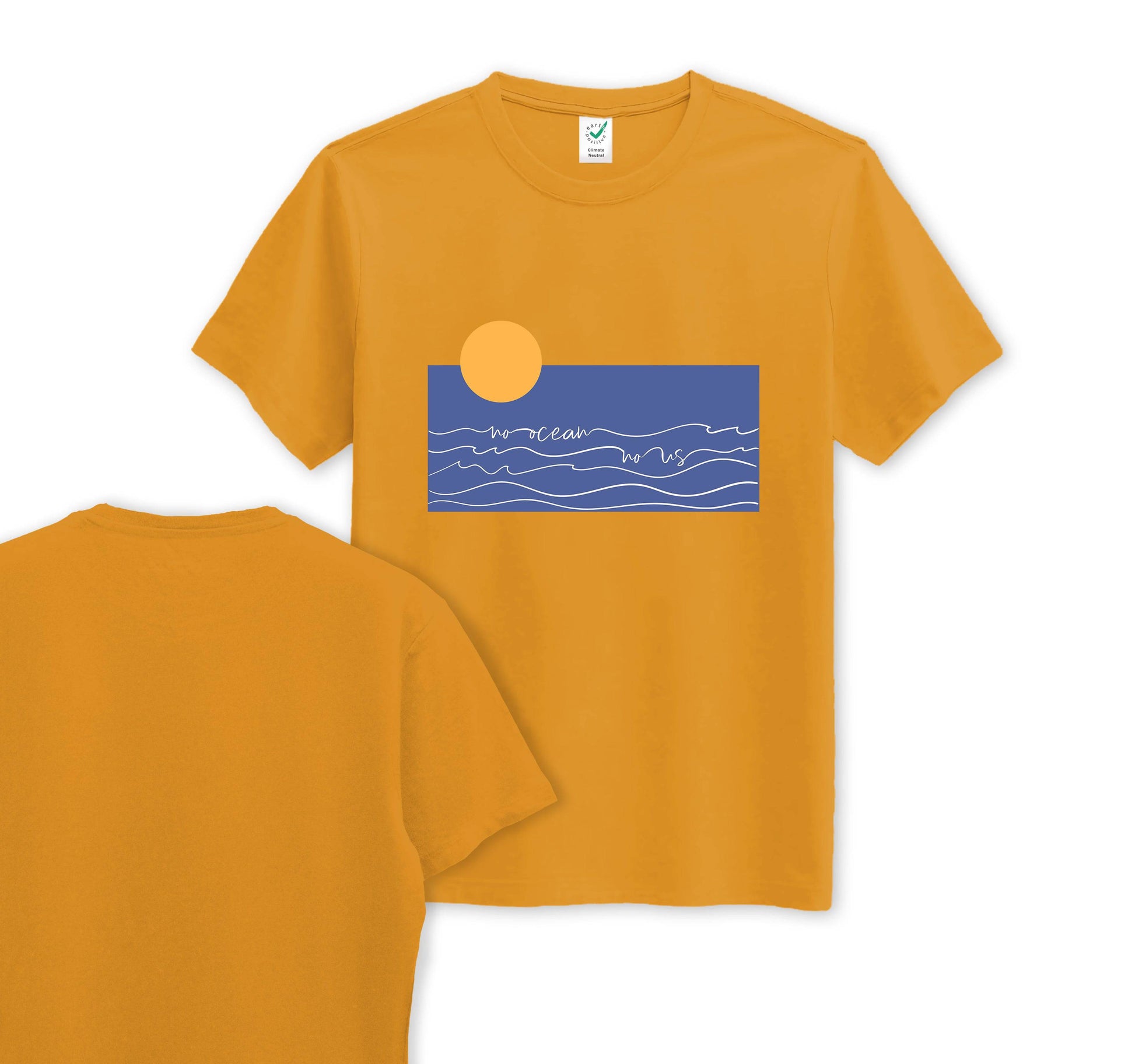 No Ocean No Us - Front Print - Organic Cotton Tee - One Choice Apparel