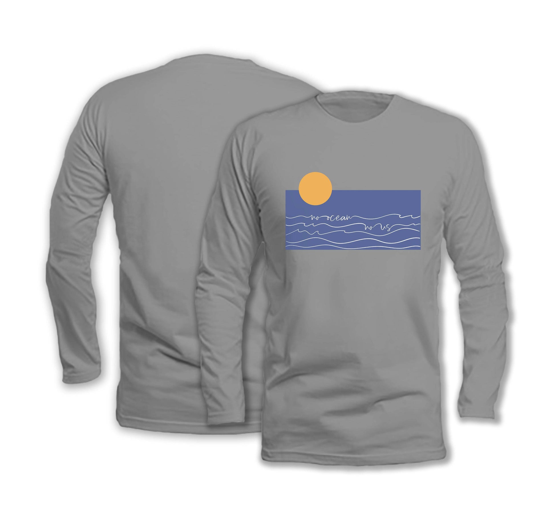 No Ocean No Us - Long Sleeve Organic Cotton T-Shirt - One Choice Apparel