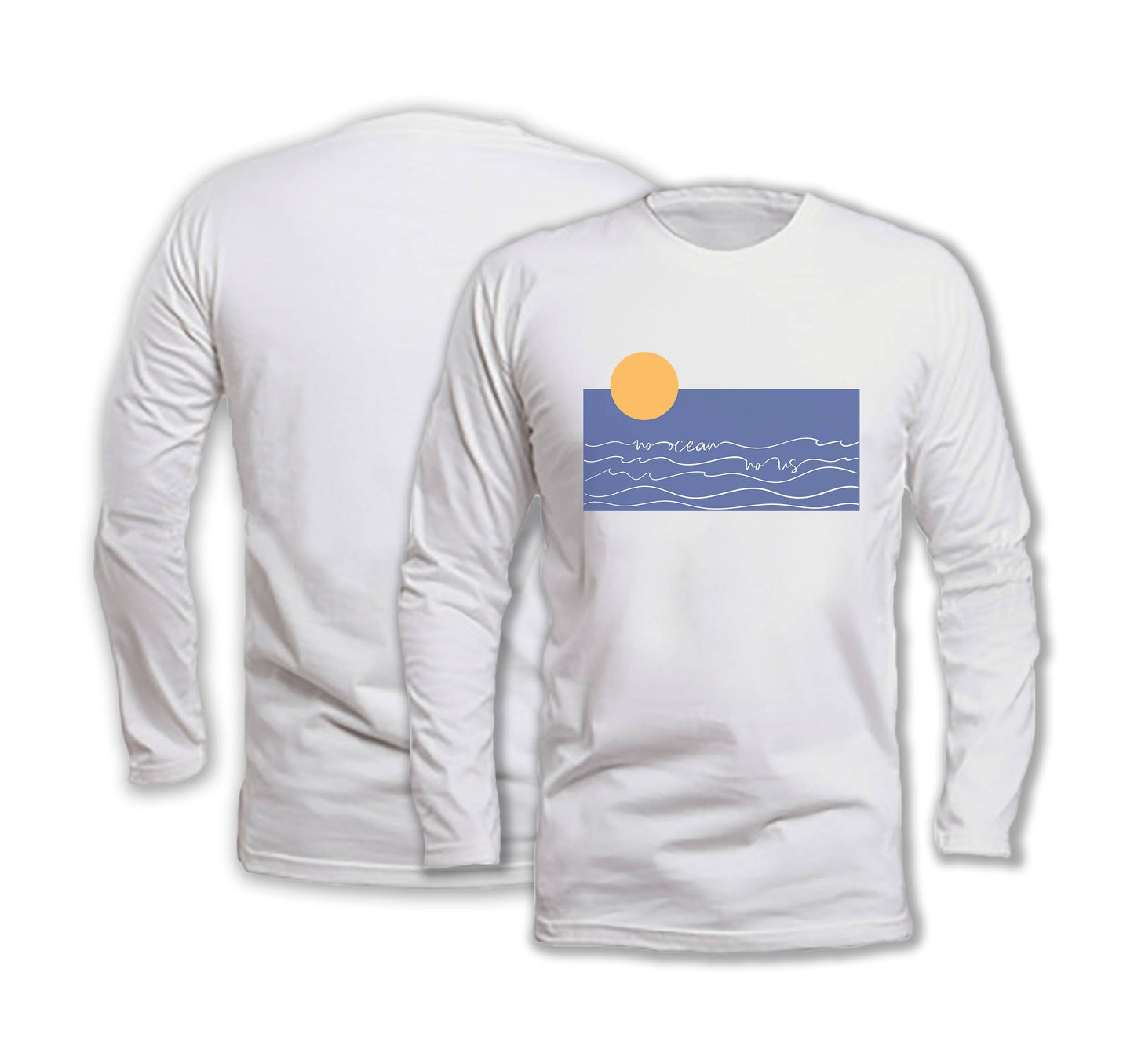 No Ocean No Us - Long Sleeve Organic Cotton T-Shirt - One Choice Apparel