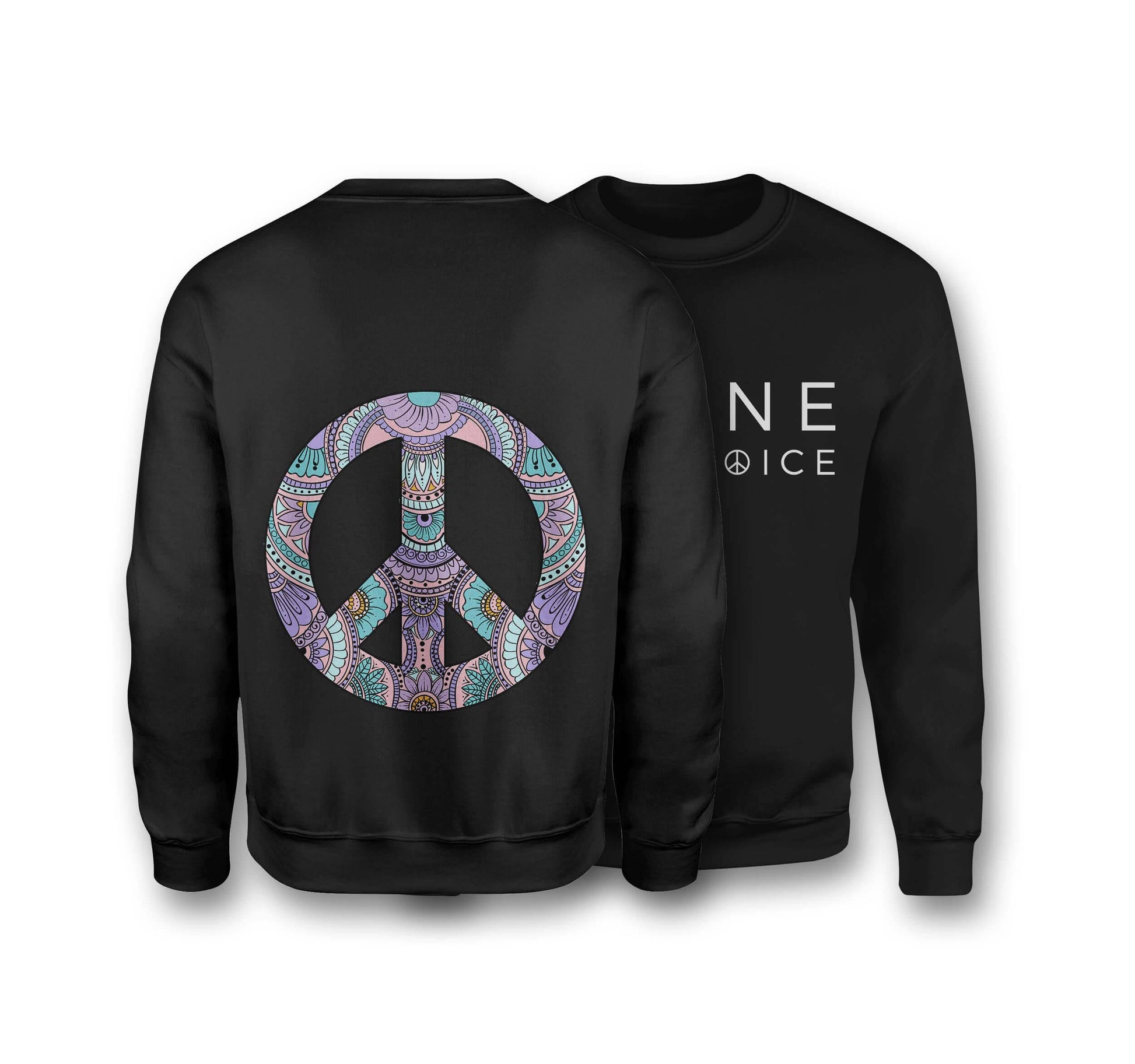 Patterned Peace Sign - Organic Cotton Sweatshirt - One Choice Apparel